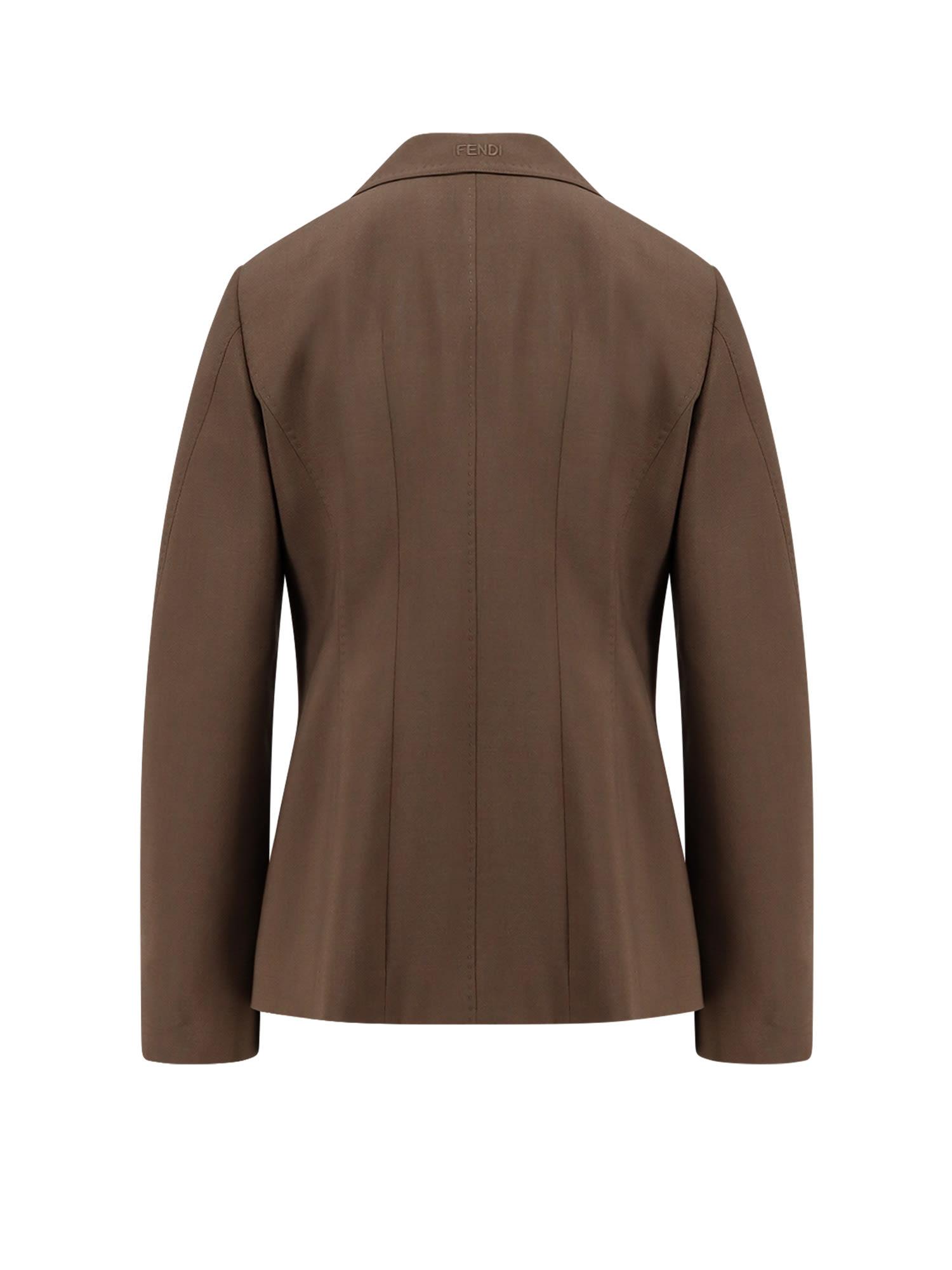 ジャケット FENDI Dove Grey Mohair Blend Blazer FENDI monogram-print Panelled Bomber Jacket | Grey | FARFETCH