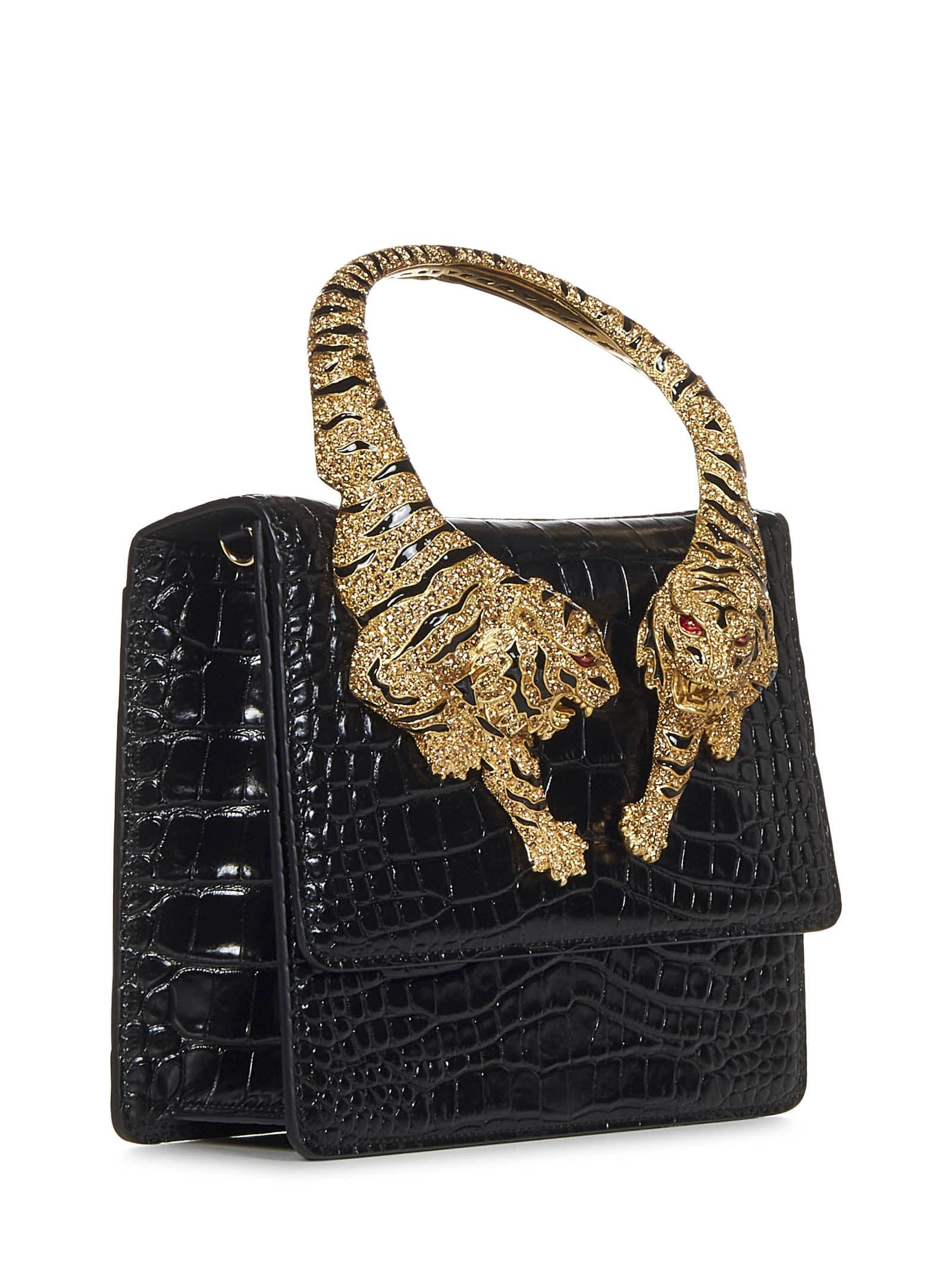 Roberto Cavalli Medium Roar Shoulder Bag in Black | Lyst