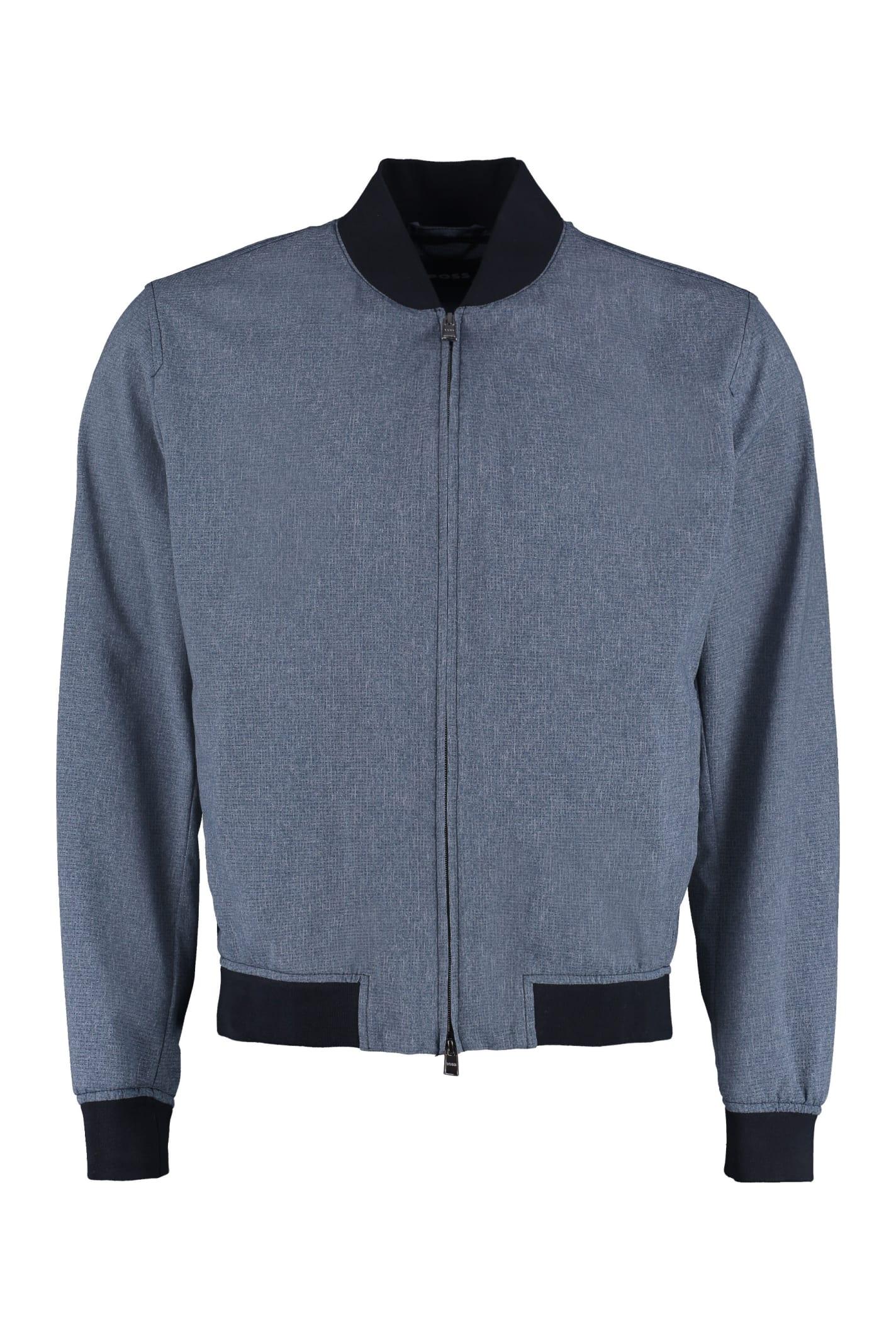 Slim-fit Bomber Jacket in Blue for Men 