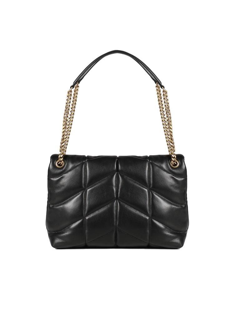 Saint Laurent Medium Loulou Quilted Puffer Leather Shoulder Bag Black