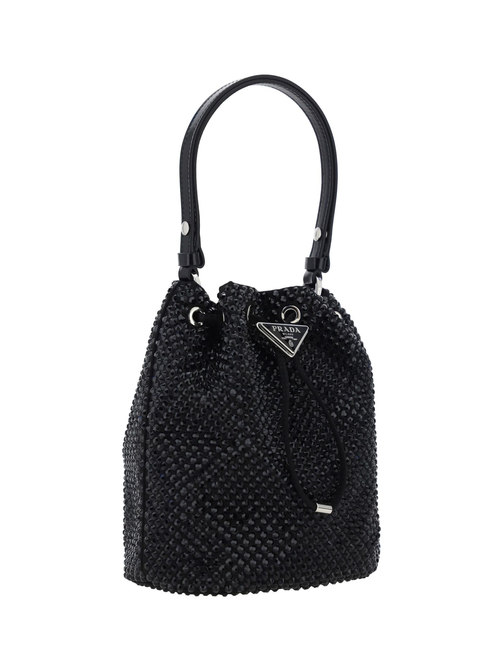 Prada black nylon bucket pouch hotsell