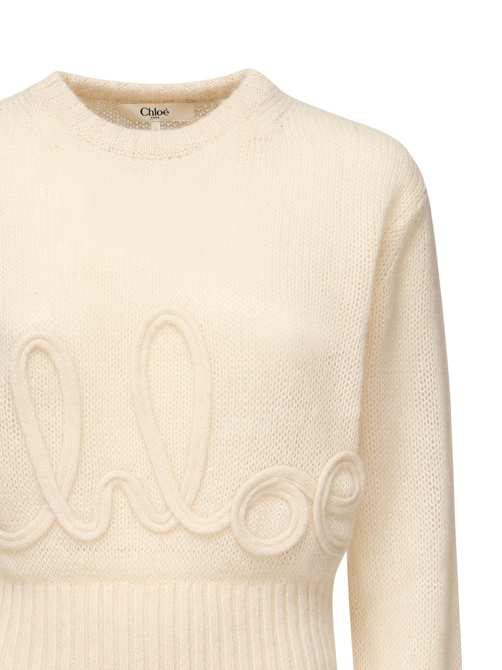 Chloé Logo Sweater In Alpaca Wool & Silk Knit | Chloé US