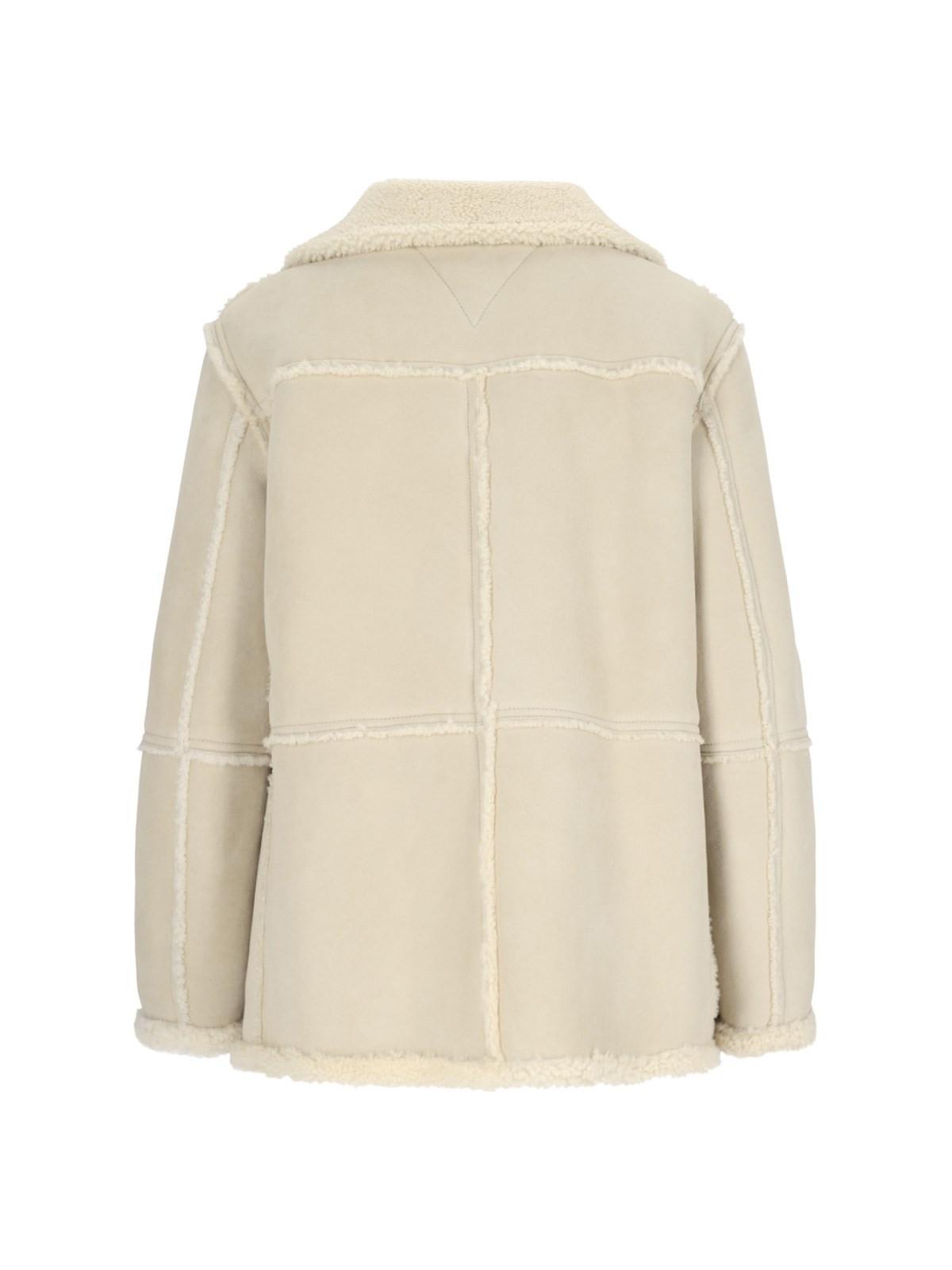 Bottega Veneta Bottega Veneta Shearling Double Breasted Coat in White Lyst UK