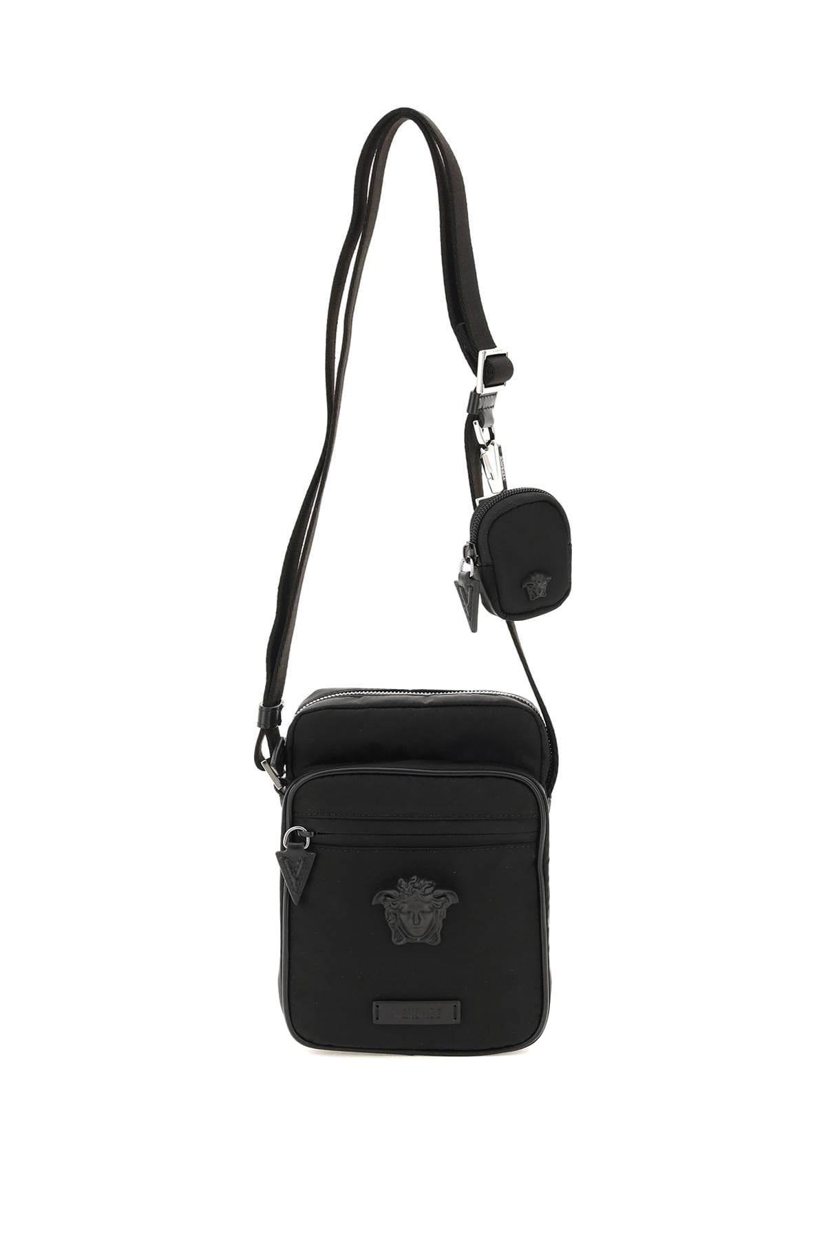Versace La Medusa Nylon Crossbody Bag in Black for Men | Lyst