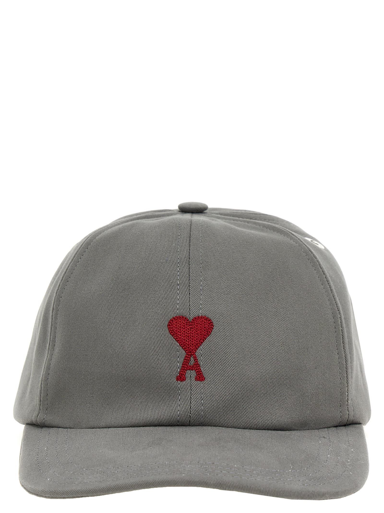 Ami Paris Logo Cap Hats in Gray for Men | Lyst