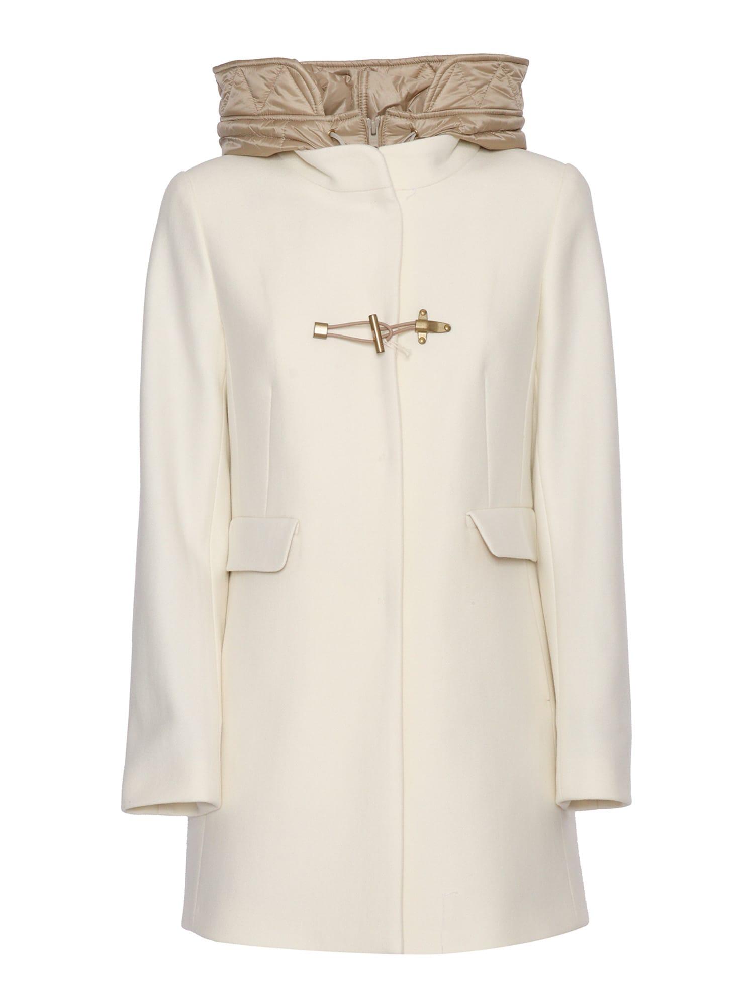Fay Double Front Toggle Coat in Natural | Lyst