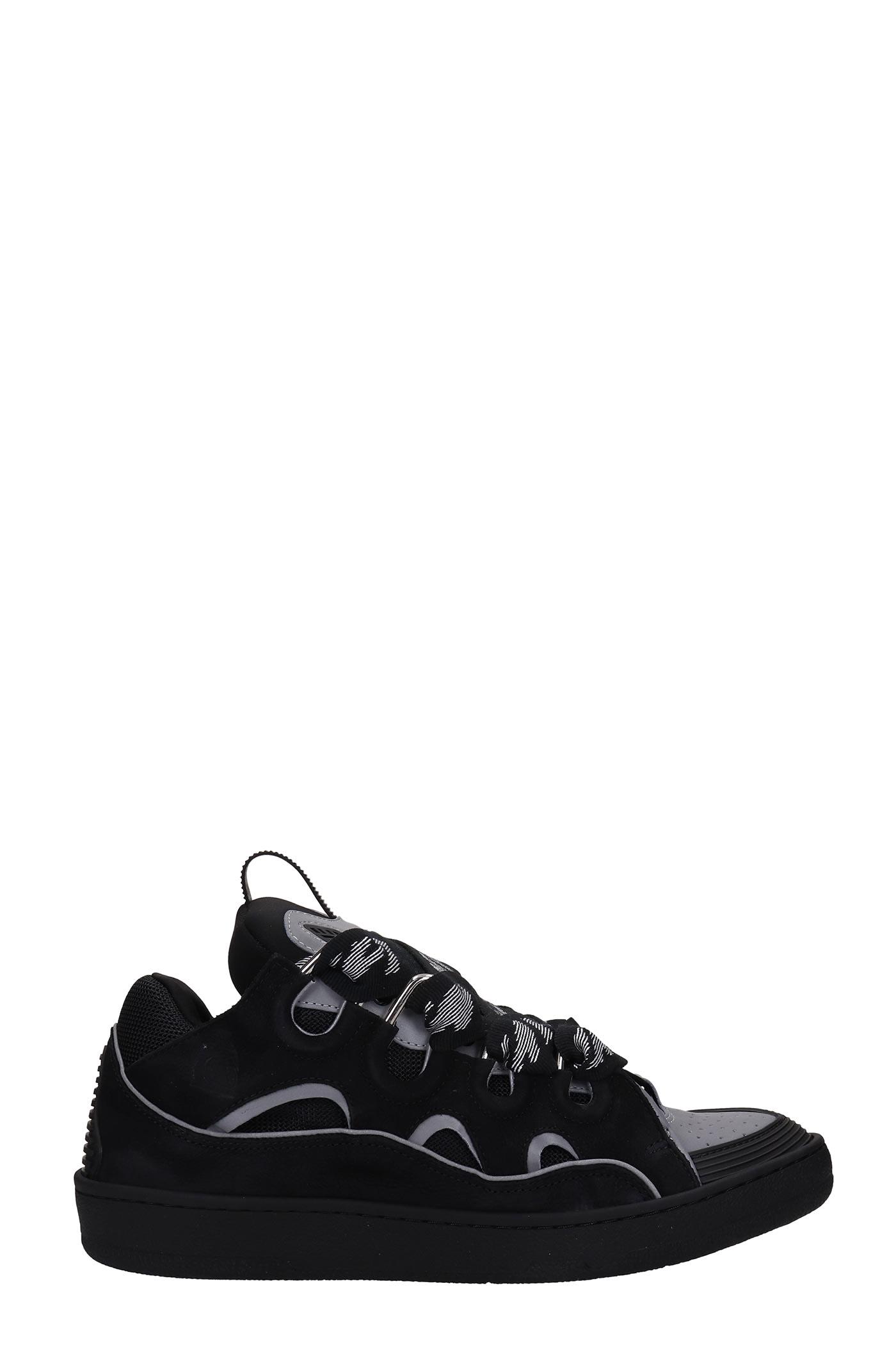 Lanvin Curb Sneakers In Leather in Black for Men | Lyst