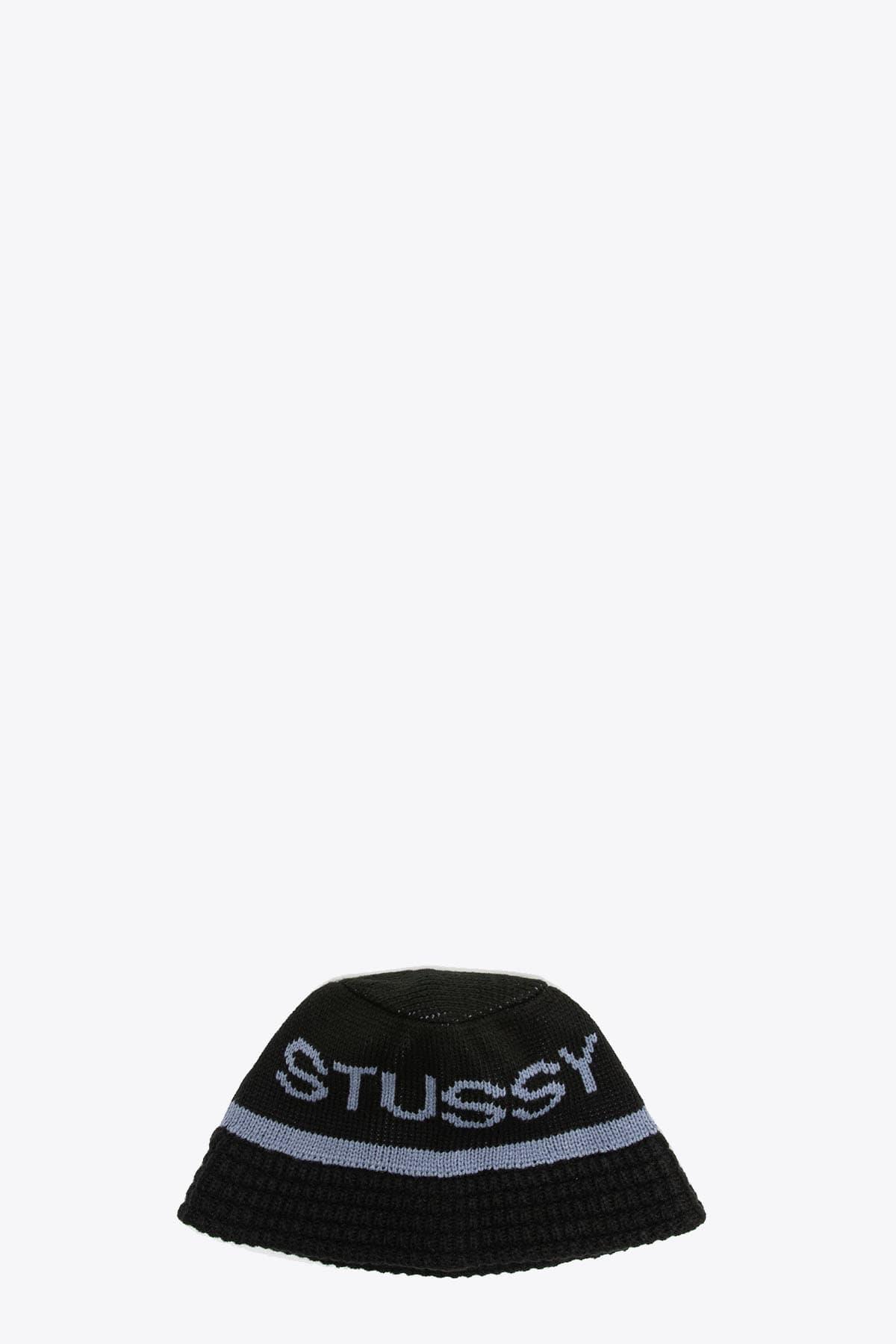 Stussy Jacquard Knit Bucket Hat Black Jacquard Knit Bucket With Logo - Jacquard  Knit Bucket Hat for Men | Lyst