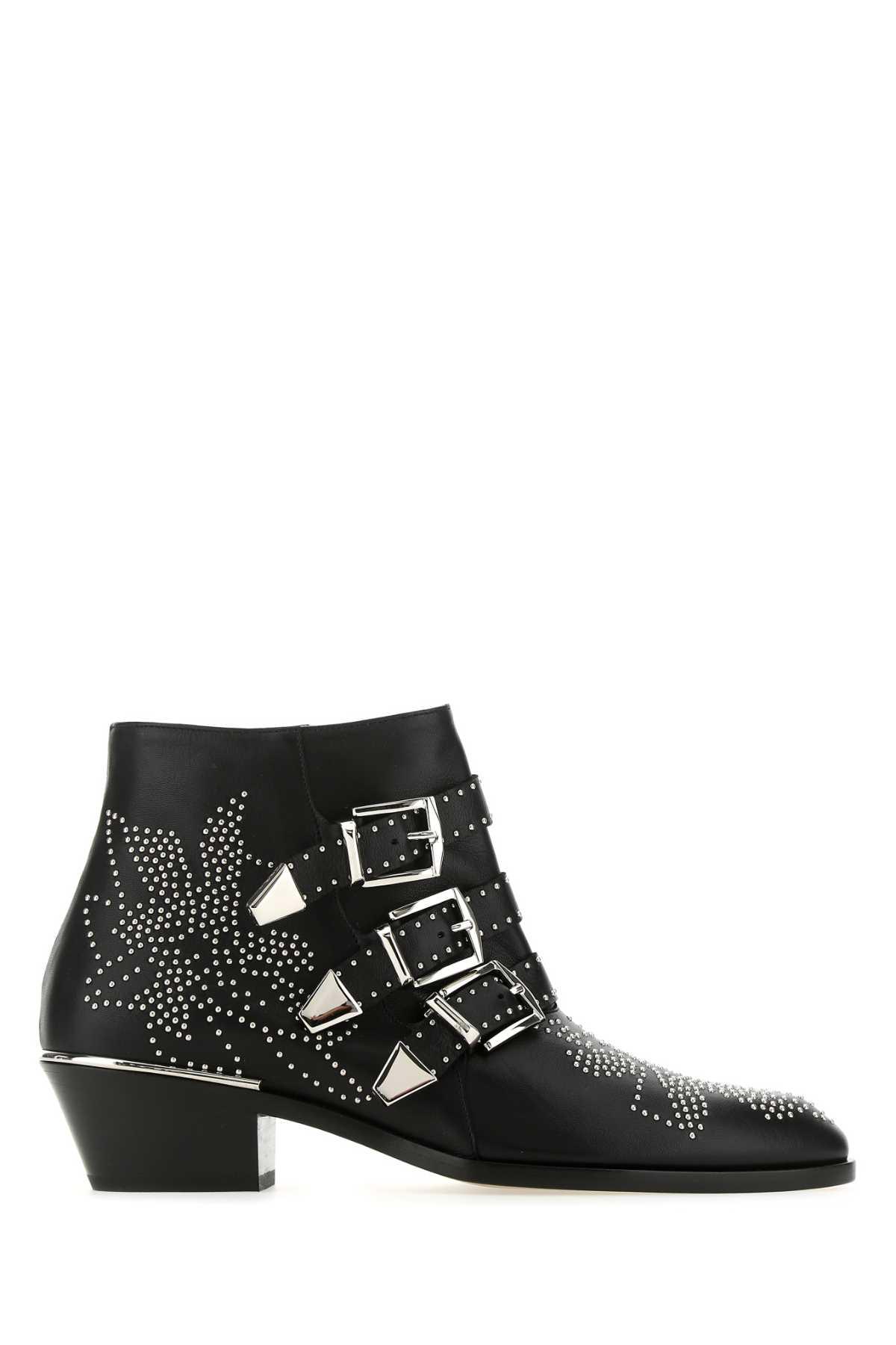 Chloe Embellished Nappa Leather Susanna Ankle Boots in Black Lyst UK