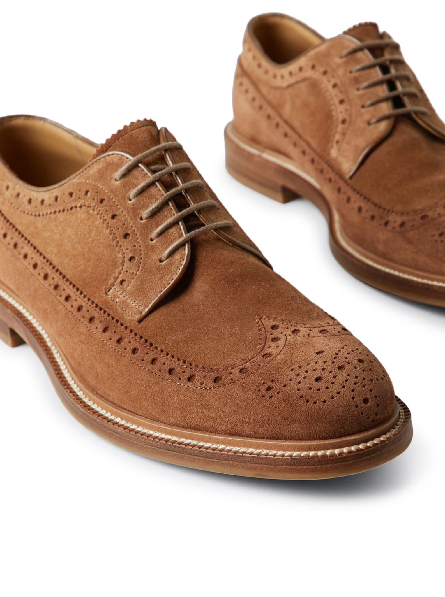 BRUNELLO CUCINELLI: brogue shoes for men - Brown