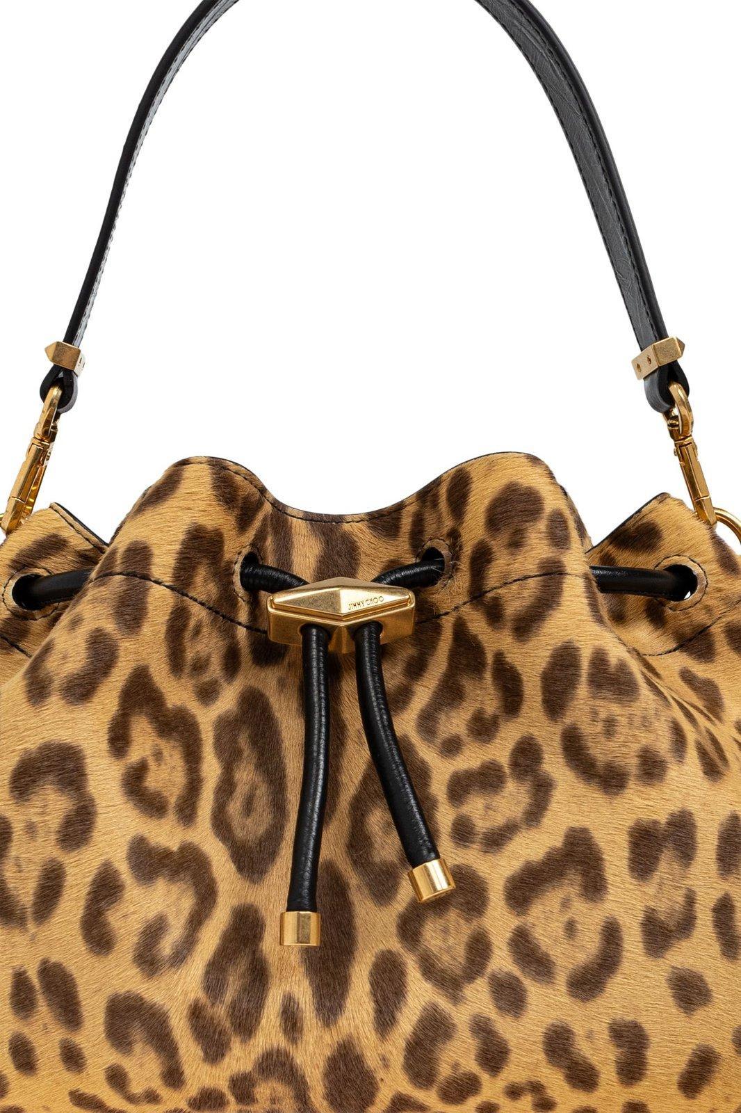 Jimmy Choo Cinch M Natural Leopard Printed Pony Bag in Brown | Lyst