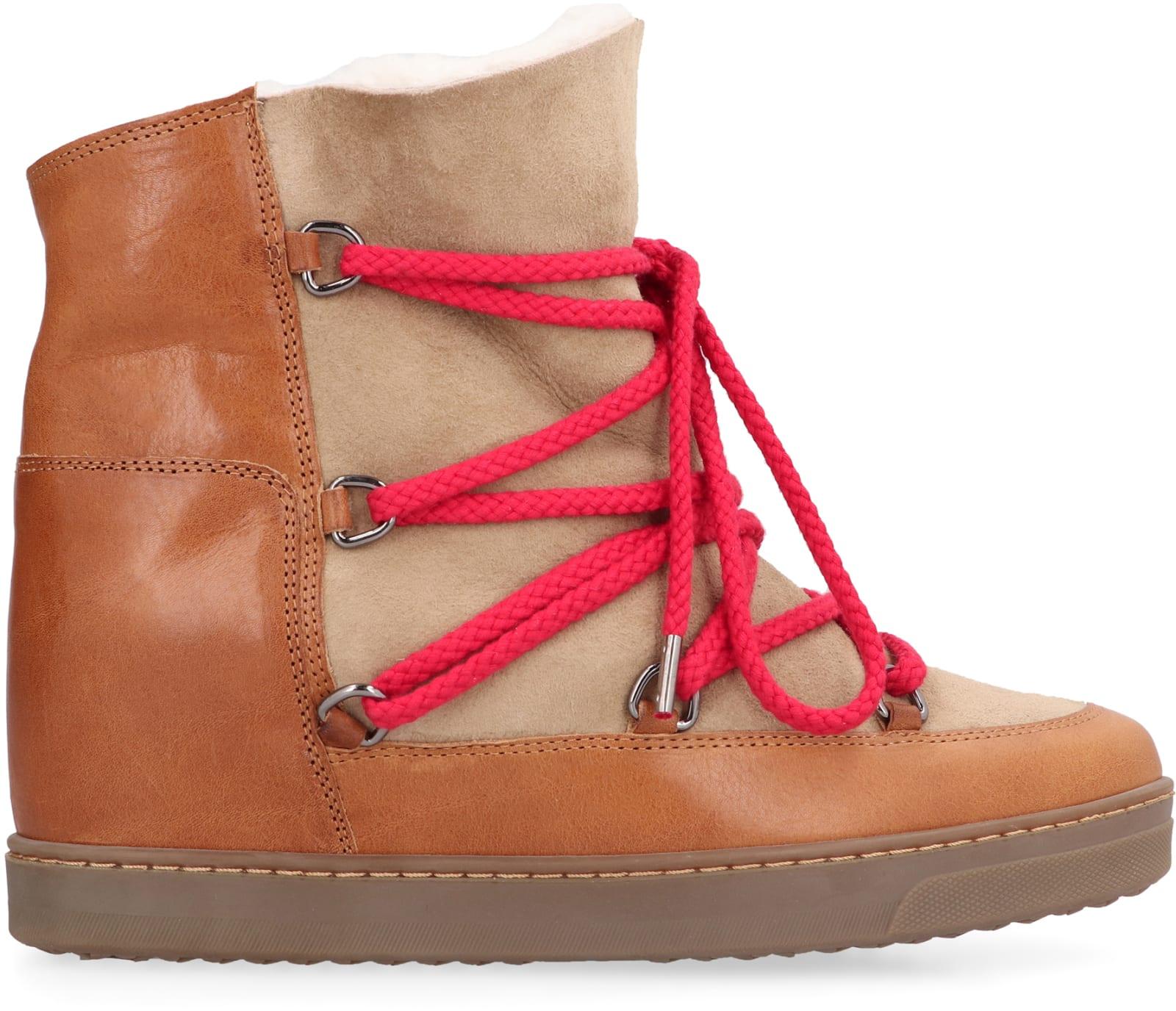 Isabel Marant Nowles Hiking Boots in Red | Lyst