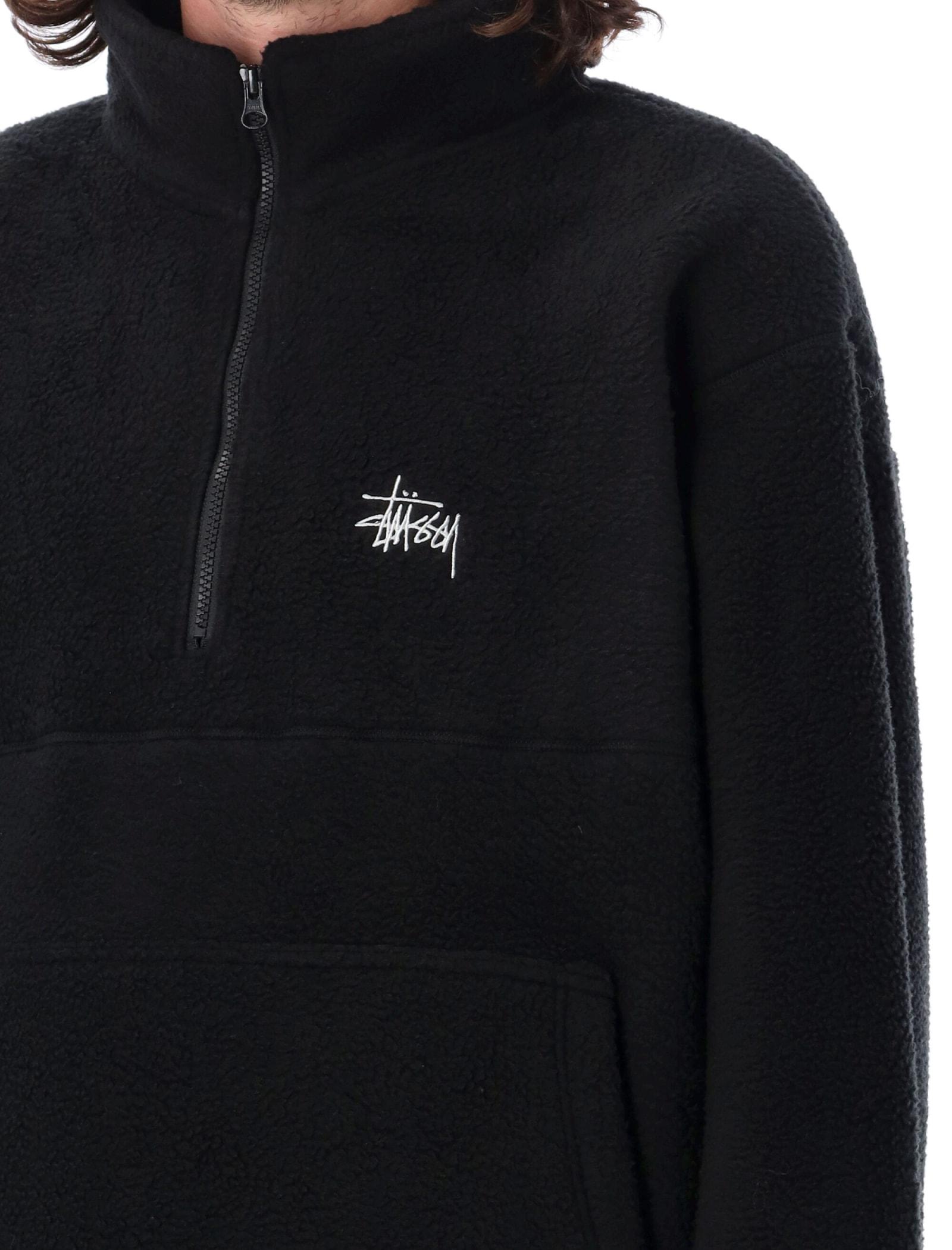 Stussy Half Zip Mock Neck Sweatshirt in Black for Men | Lyst