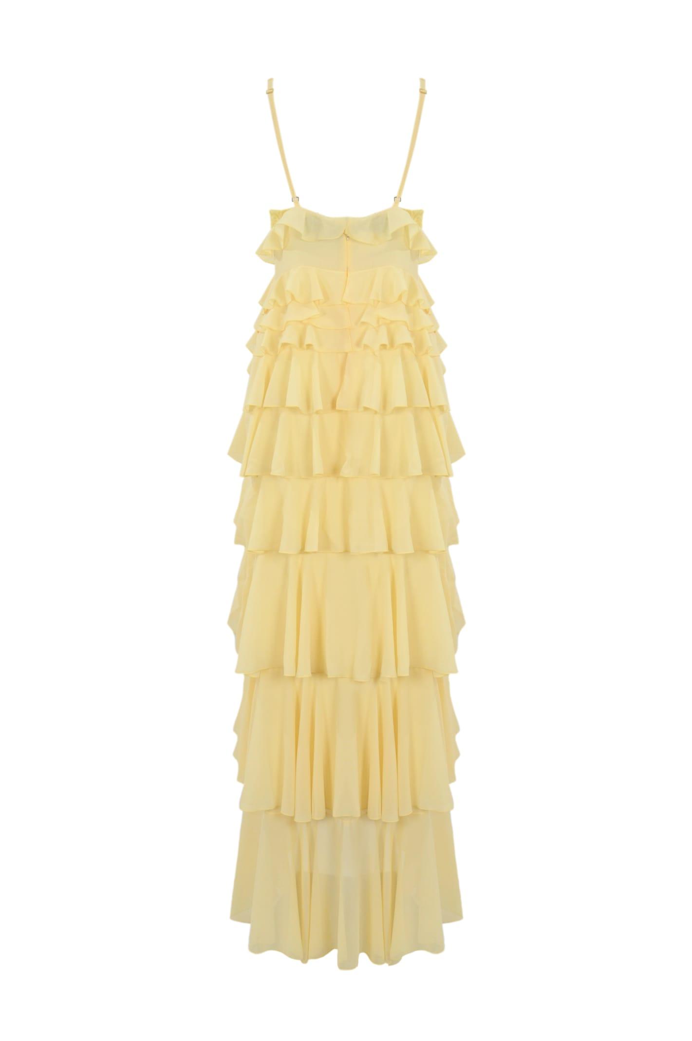 Elisabetta Franchi Carpet Georgette Dress With Ruffles in