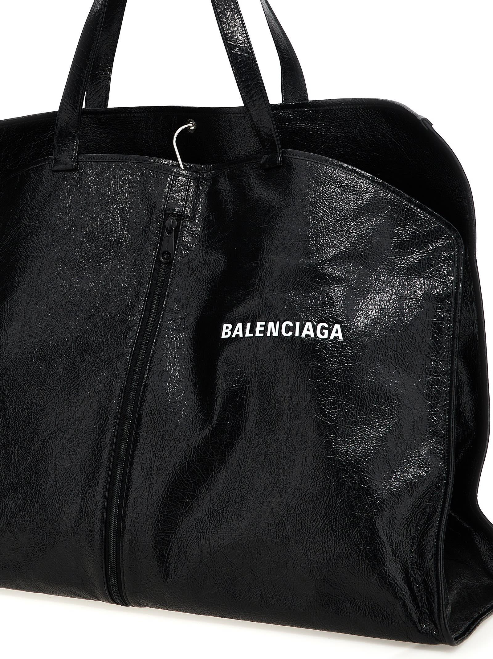 トートバッグ BALENCIAGA 'Borsa Porta Abiti Shopper' shopping bag Black Balenciaga 'Borsa Porta Abiti Shopper' Shopping Bag in Black