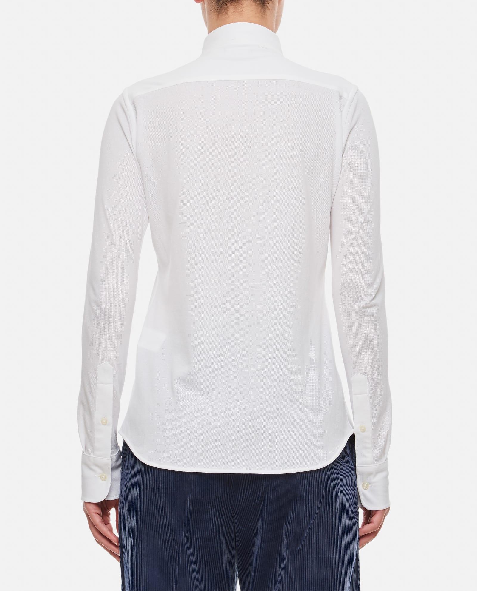 Polo Ralph Lauren Long Sleeve Heidi Knit Shirt in White | Lyst