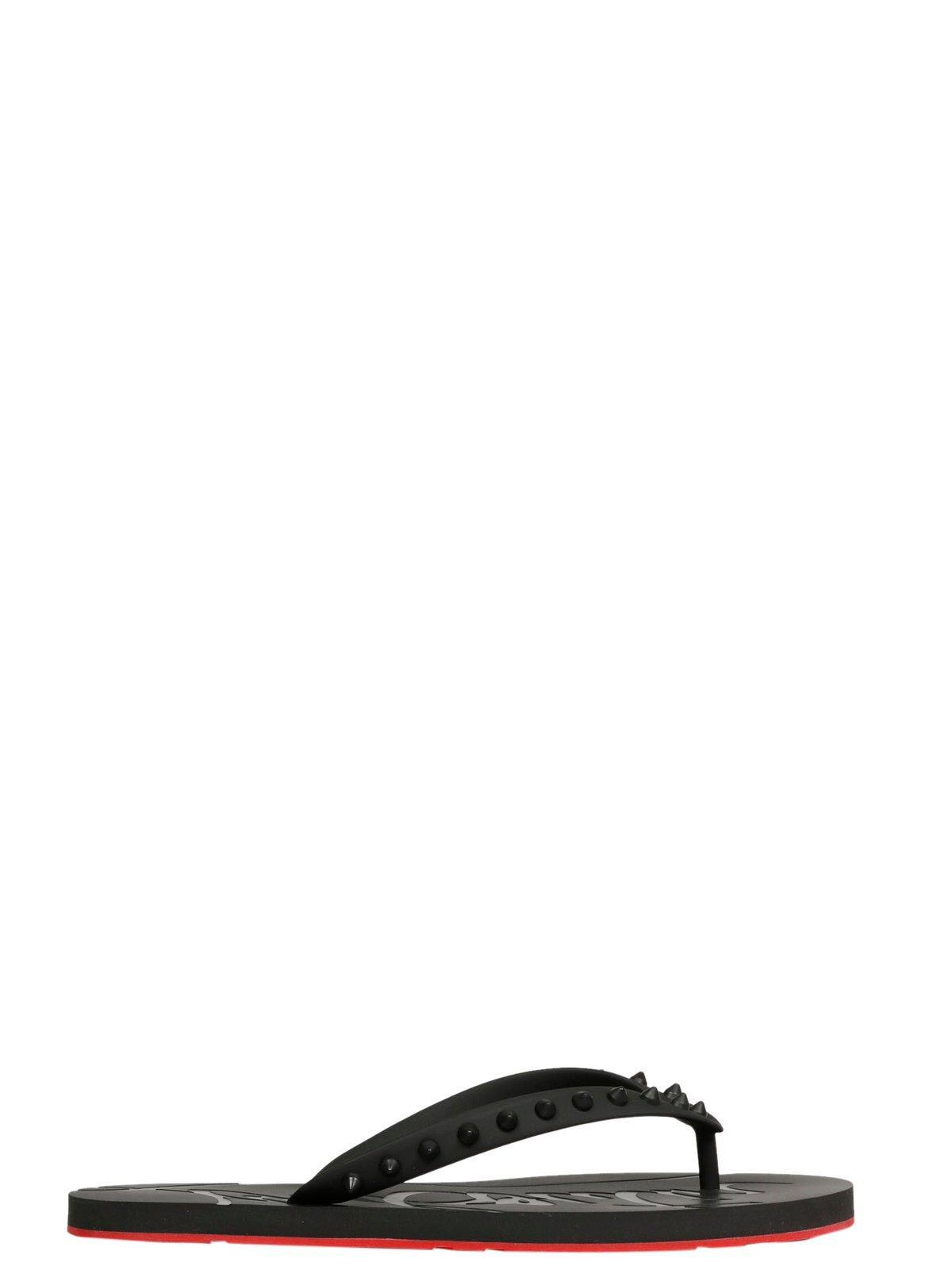 Christian Louboutin Loubi Flip Sandals in Black for Men | Lyst