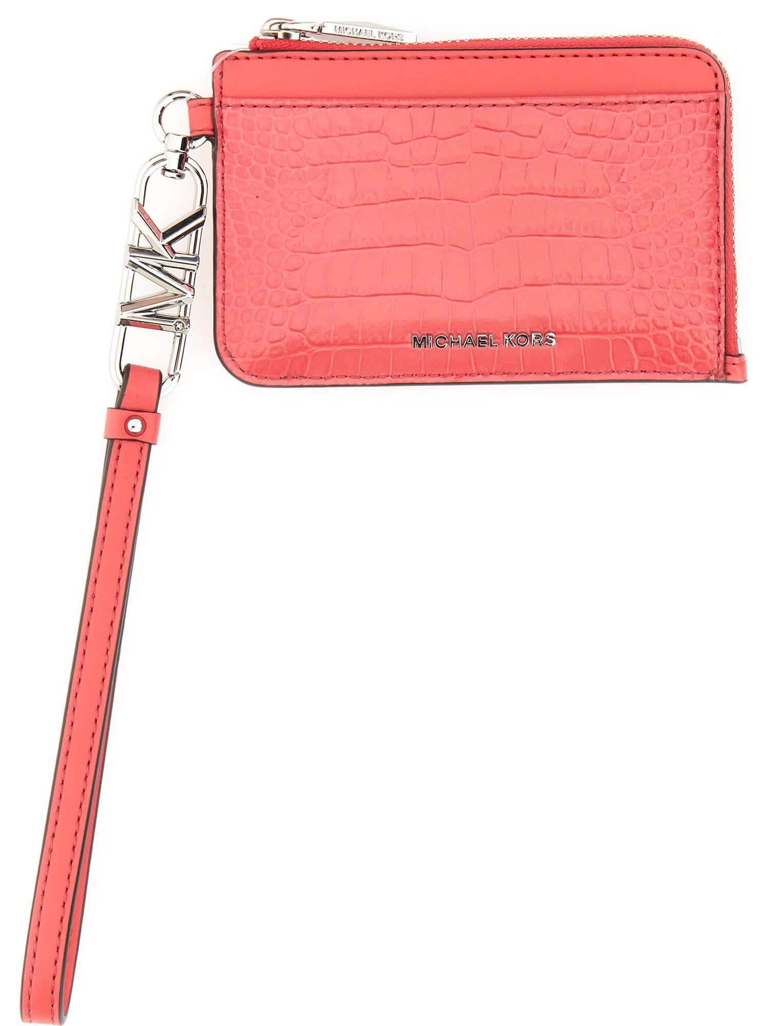 MICHAEL Michael Kors Leather Credit Card Holder in Pink Lyst UK