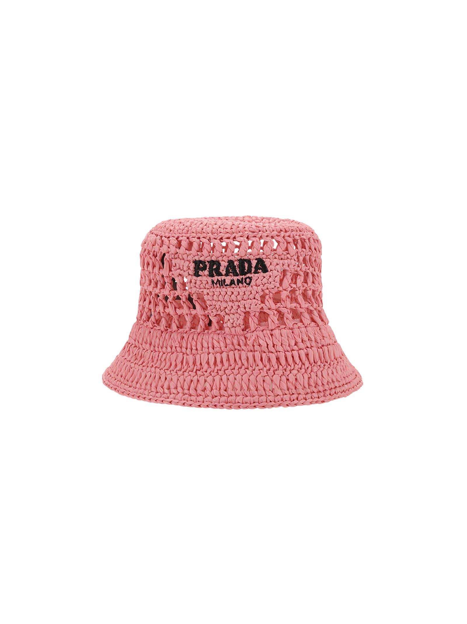 Top 86+ imagen light pink prada bucket hat Abzlocal.mx