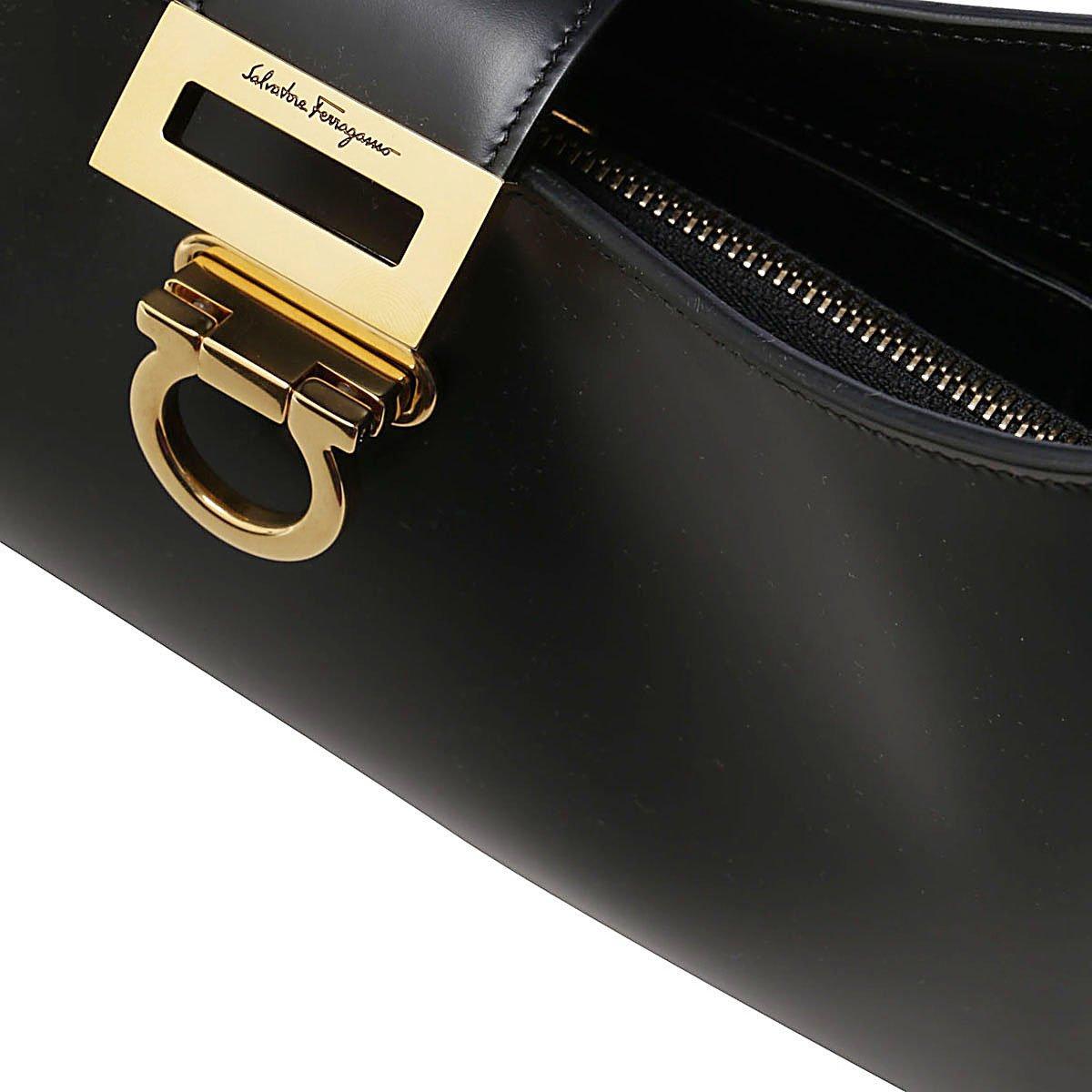 Ferragamo Trifolio Tote Bag Nero, Black