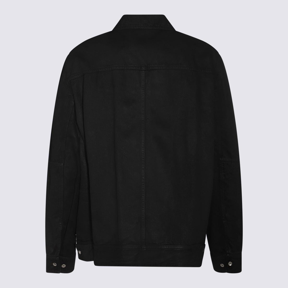 Black denim jacket back hot sale