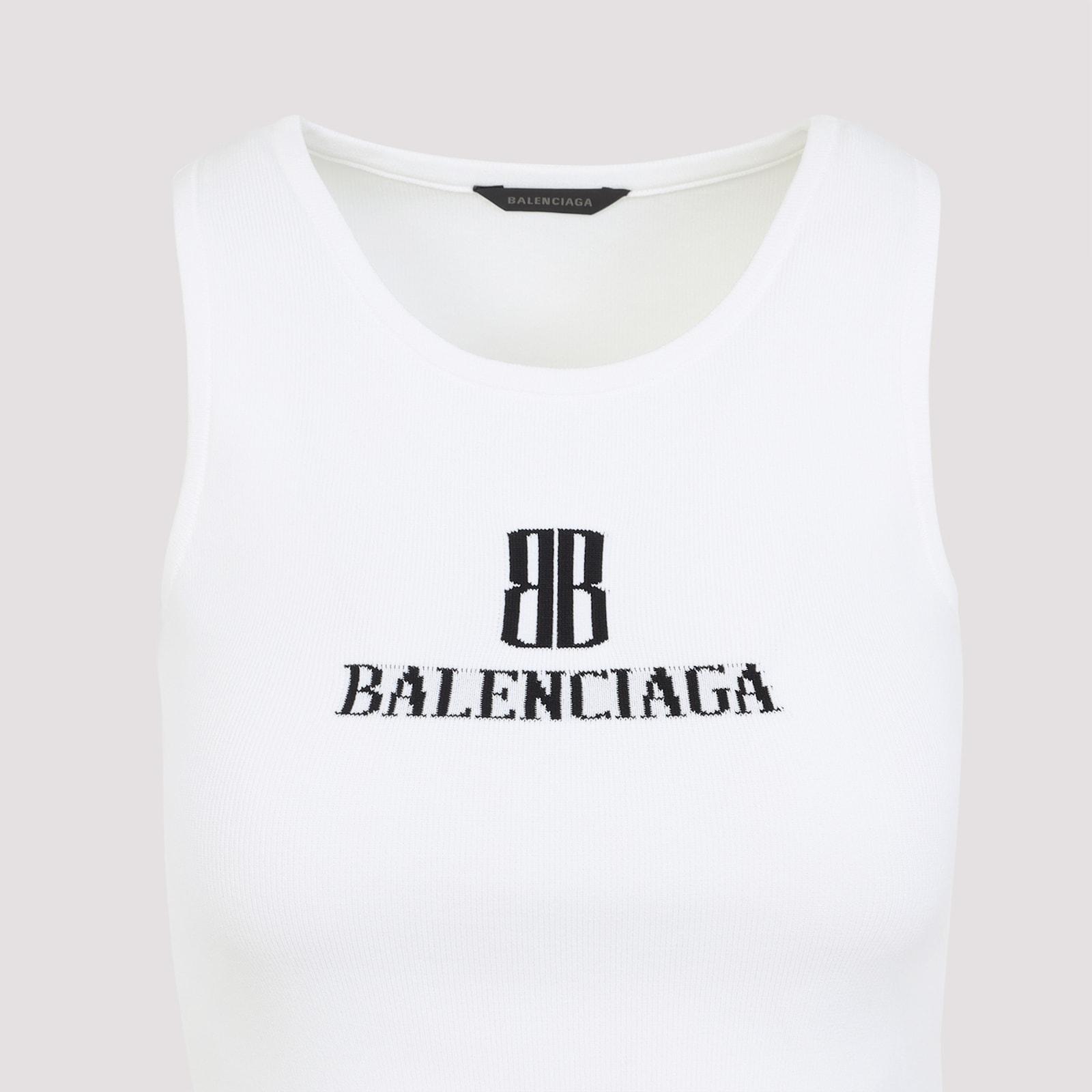 Tシャツ・カットソー BALENCIAGA WHITE STRETCH WOOL BLEND TANK TOP Balenciaga Sleeveless and tank tops for Women | Online Sale