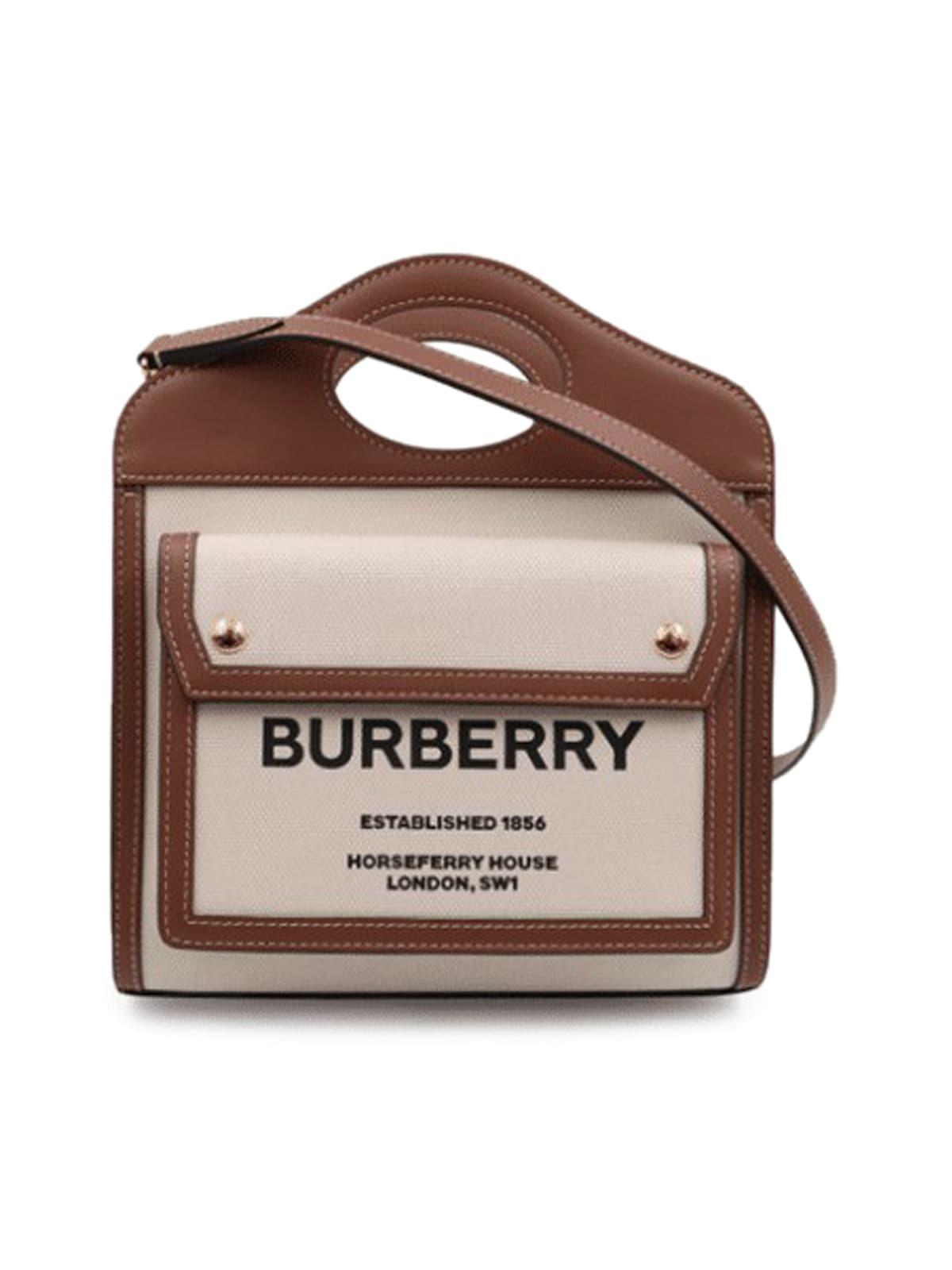 Ll Mn Pocket Dtl Ll6 Tote Bag - Burberry - Natural/Tan - Cotton