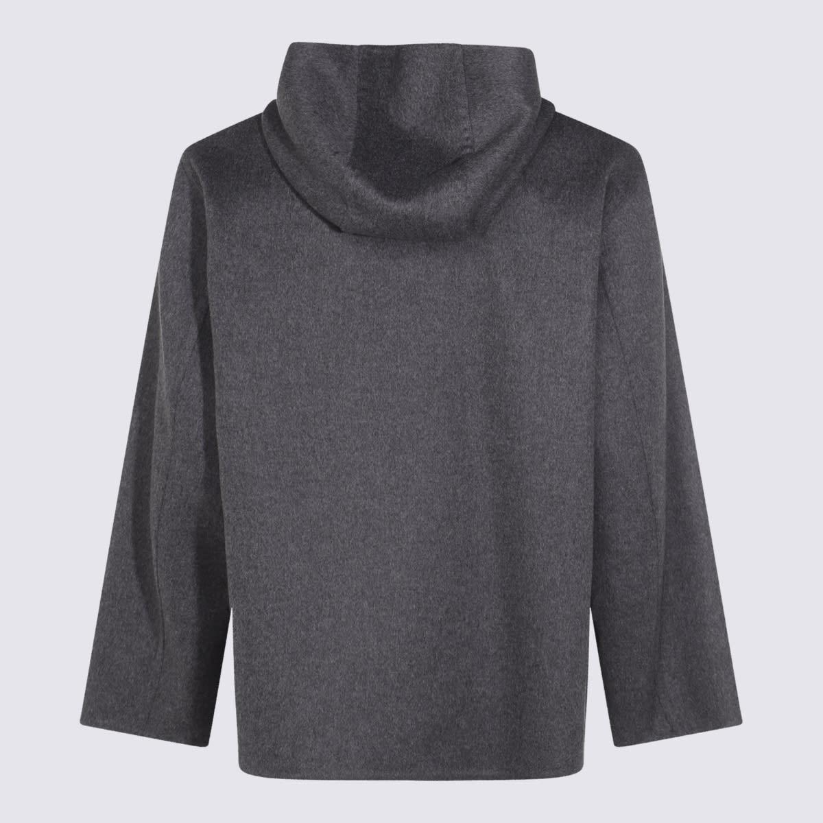 ジャケットその他 BOTTEGA VENETA Dark Grey Wool Sweatshirt Bottega Veneta - Camp-Collar Wool-Felt Shirt Jacket - Gray