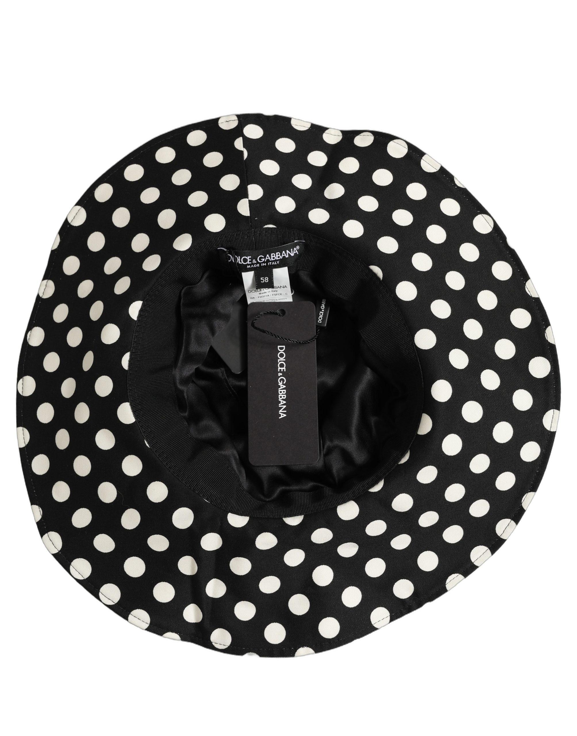 Dolce & Gabbana Teal Cotton Big Polka Dot Pattern Bucket Women\'s Hat Dolce&Gabbana Hats for Women for sale | eBay UK main image 4