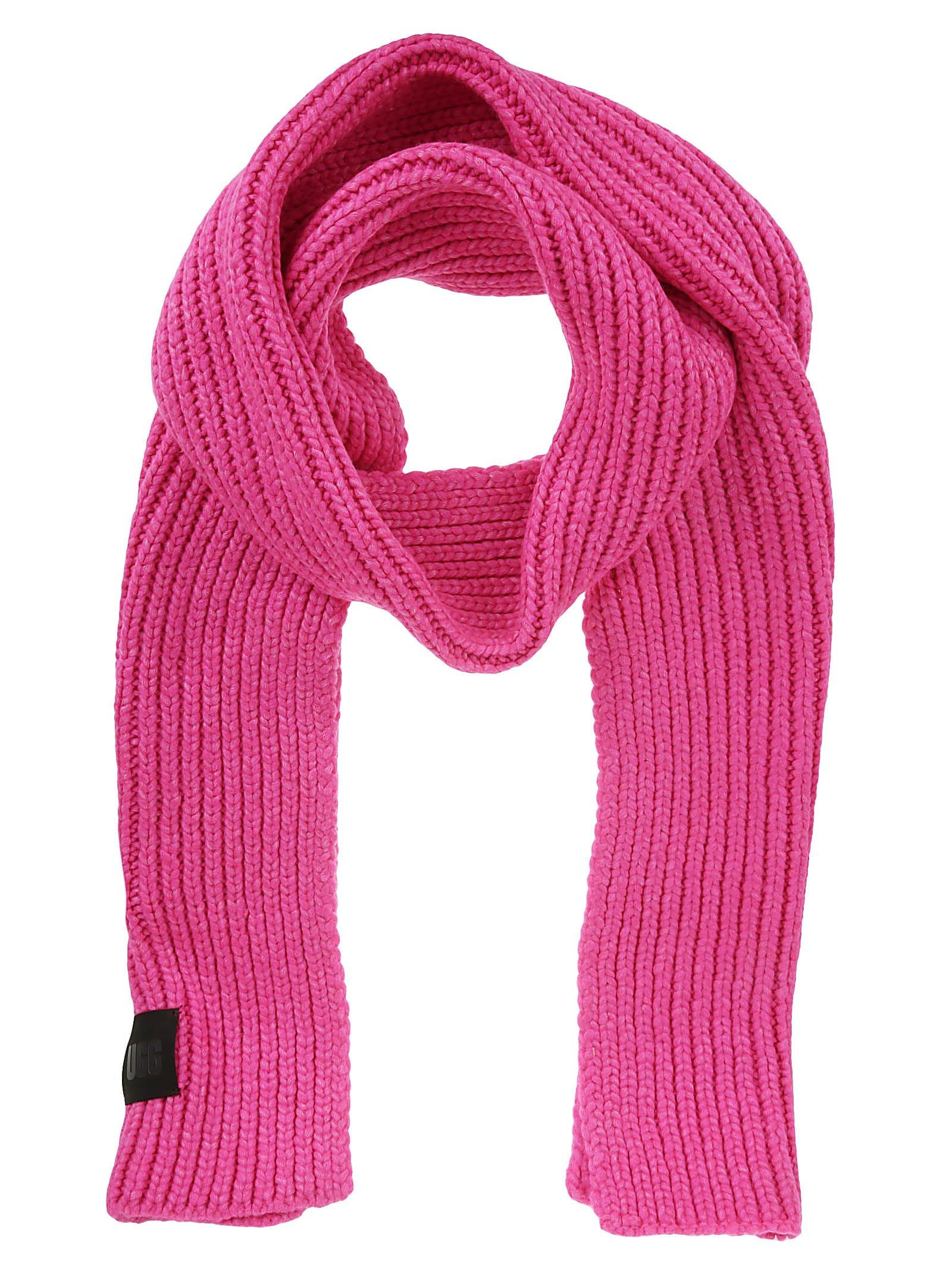 UGG W Chunky Rib Knit Scarf Neon Pink | Lyst