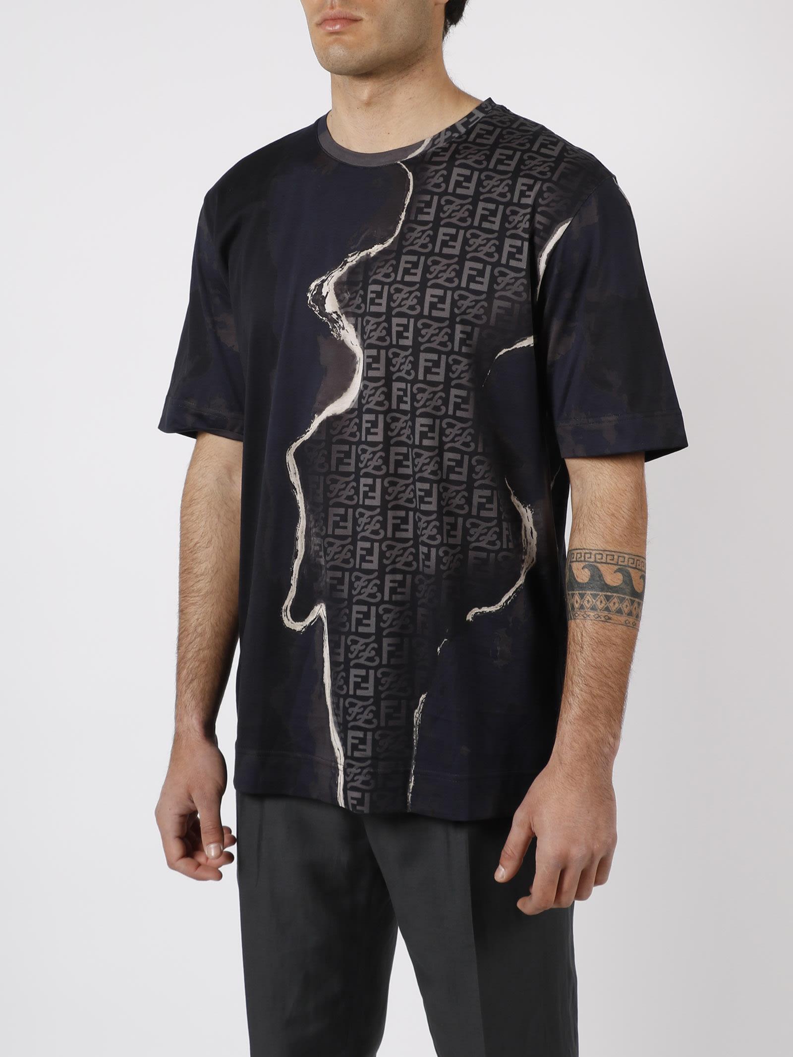 Louis Vuitton White Chain Print Cotton Crew Neck Half Sleeve T