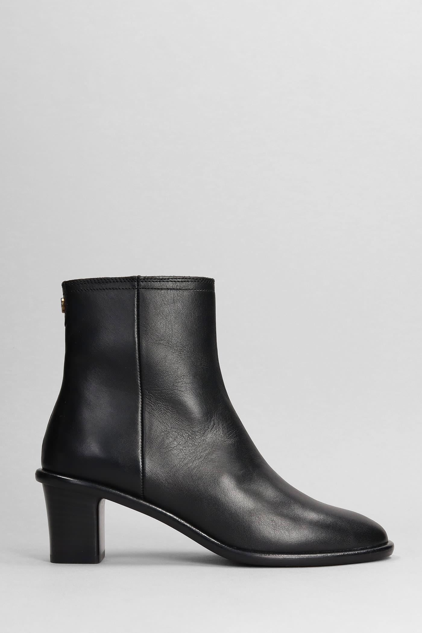 Isabel Marant Gelda Low Heels Ankle Boots In Black Leather | Lyst
