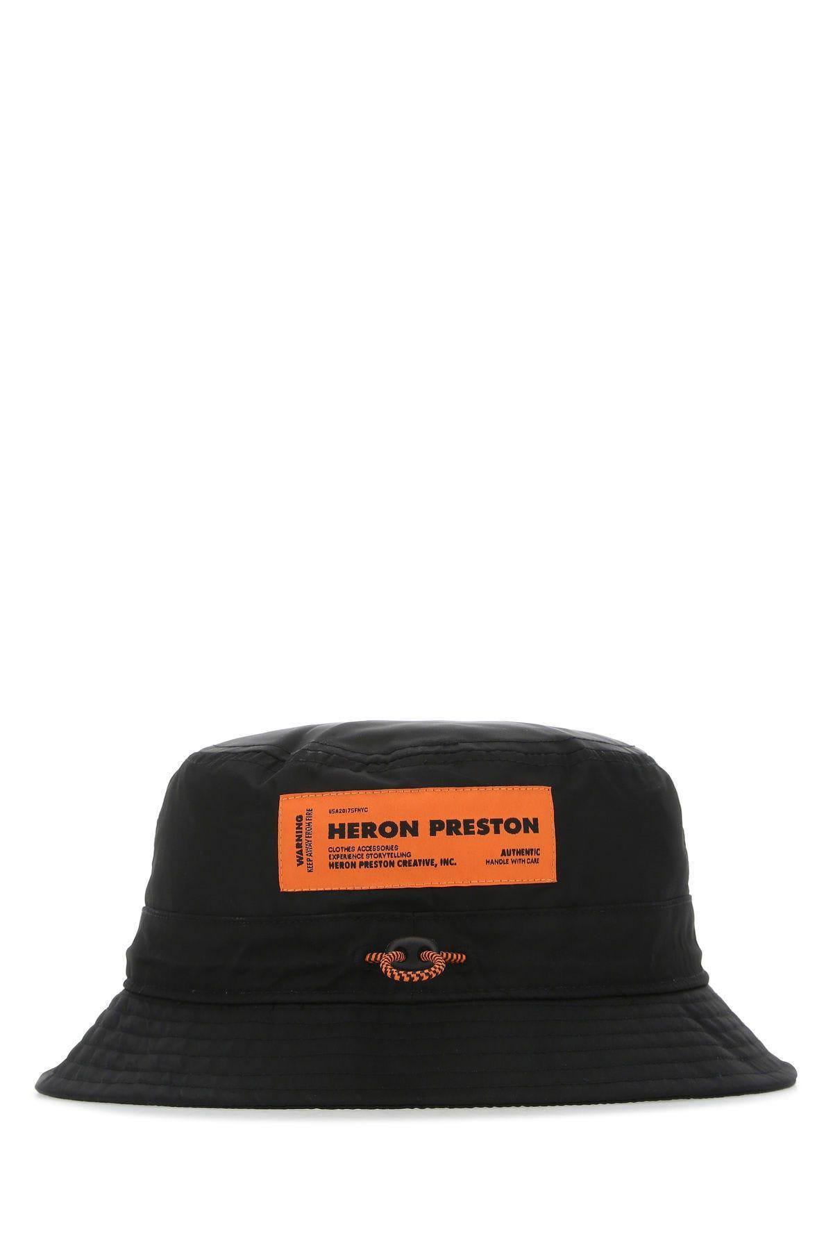 MUSINSA | HERON PRESTON Logo Bucket Hat - Black