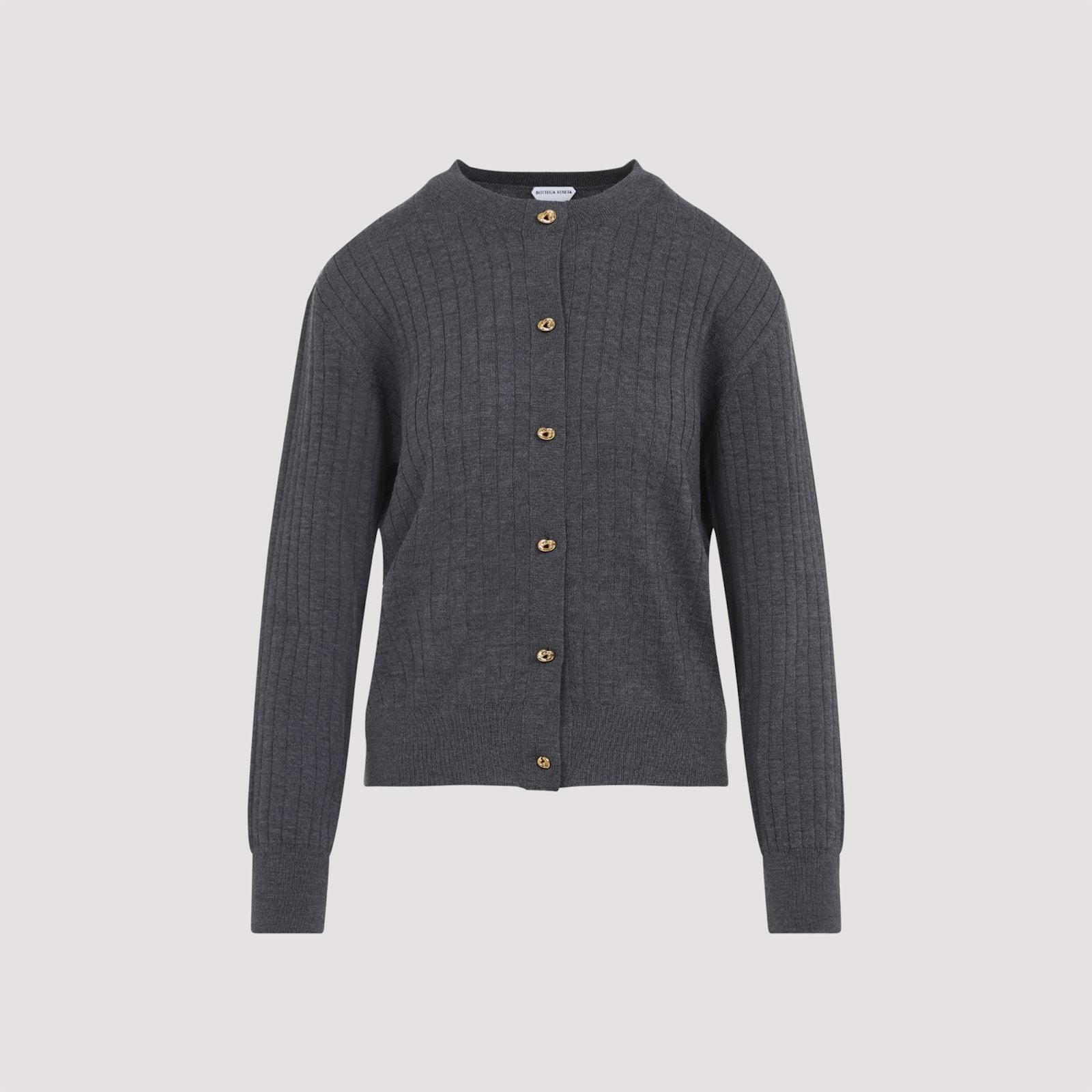 アウターその他 BOTTEGA VENETA WOOL RIBBED CARDIGAN Knot ribbed-knit wool cardigan in grey - Bottega Veneta