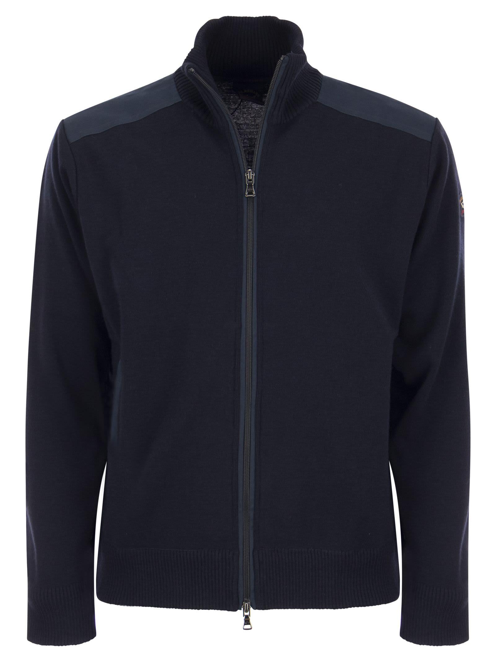 Paul & Shark Wool Cardigan With Zip And Iconic Badge in Blue for Men | Lyst