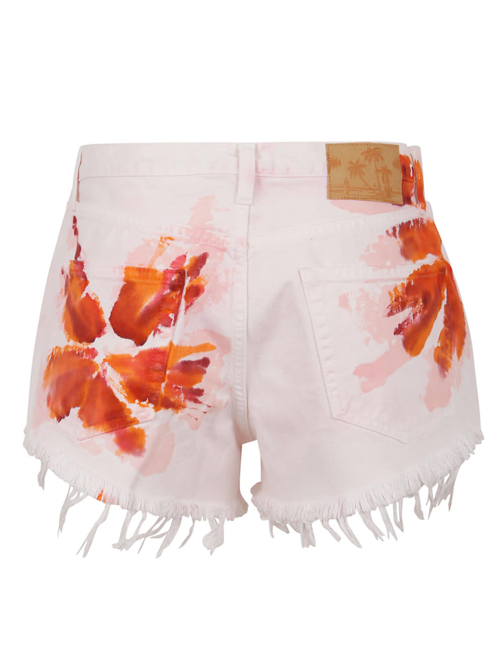 Alanui Desert Island Denim Shorts in Pink | Lyst