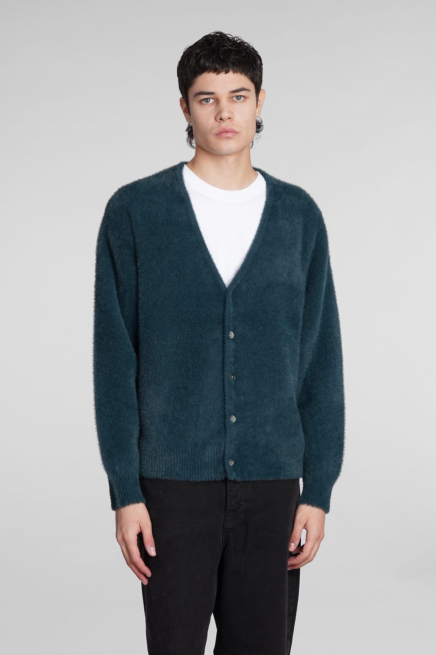 Stussy Cardigan In Petroleum Acrylic in Blue for Men | Lyst