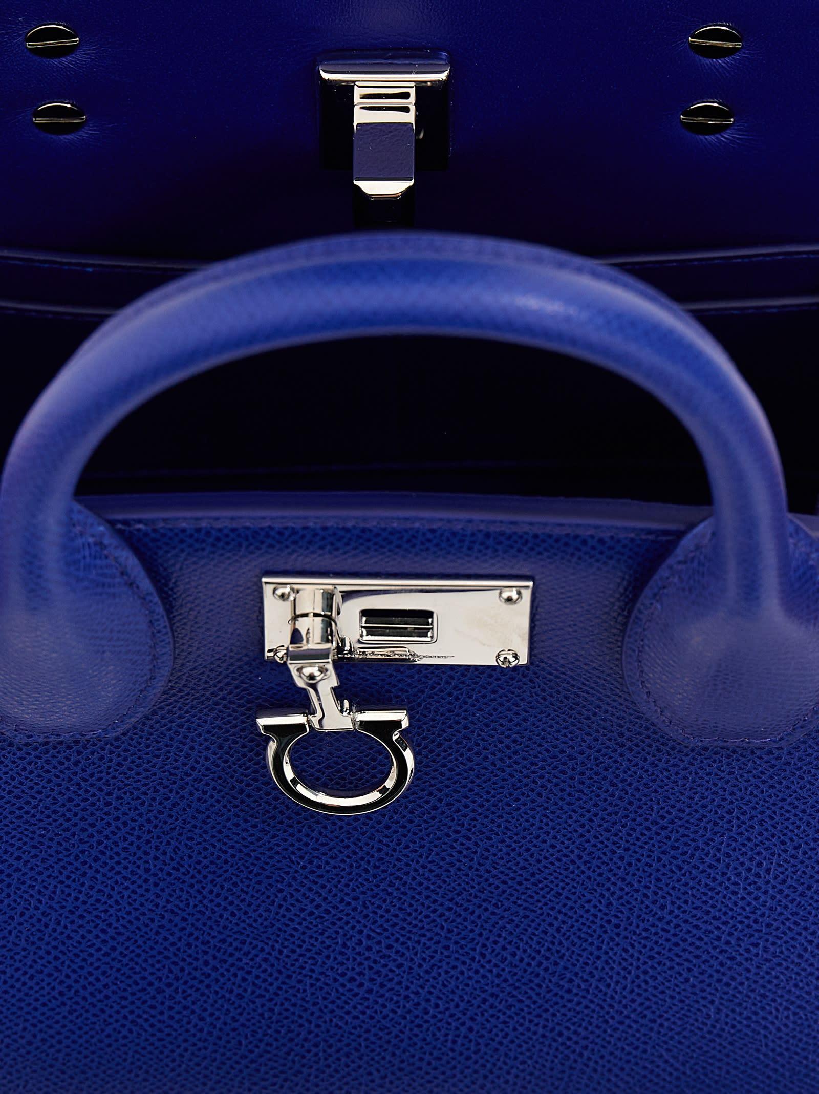 Ferragamo Mini Studio Box Handbag in Blue