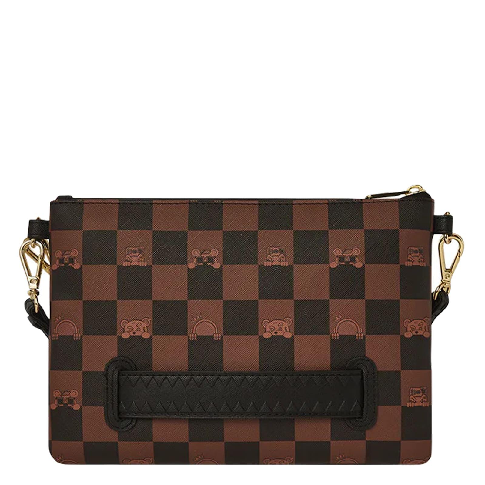 Sprayground Peeking Character Check Pochette in Black for