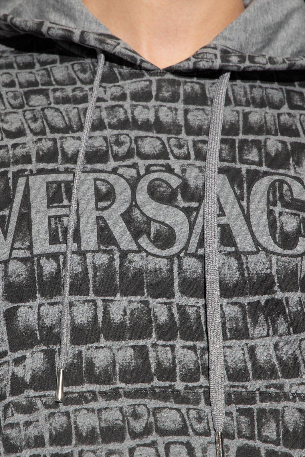 Versace Embellished Hoodie in Gray for Men Lyst