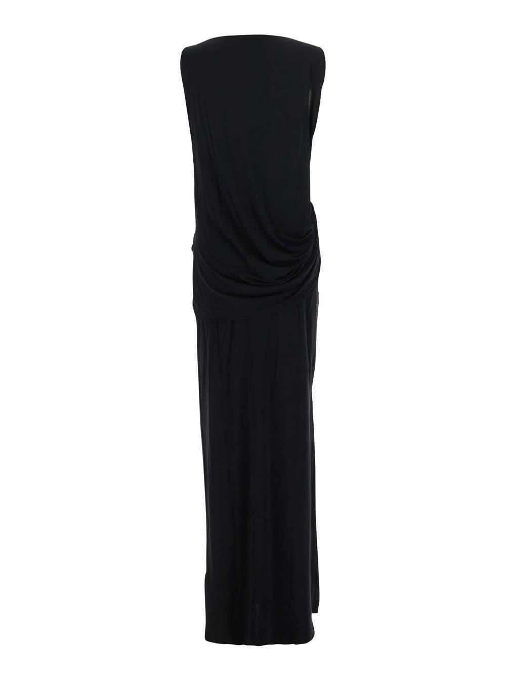 Jacquemus La Robe Peplo' Long Dress in Black | Lyst