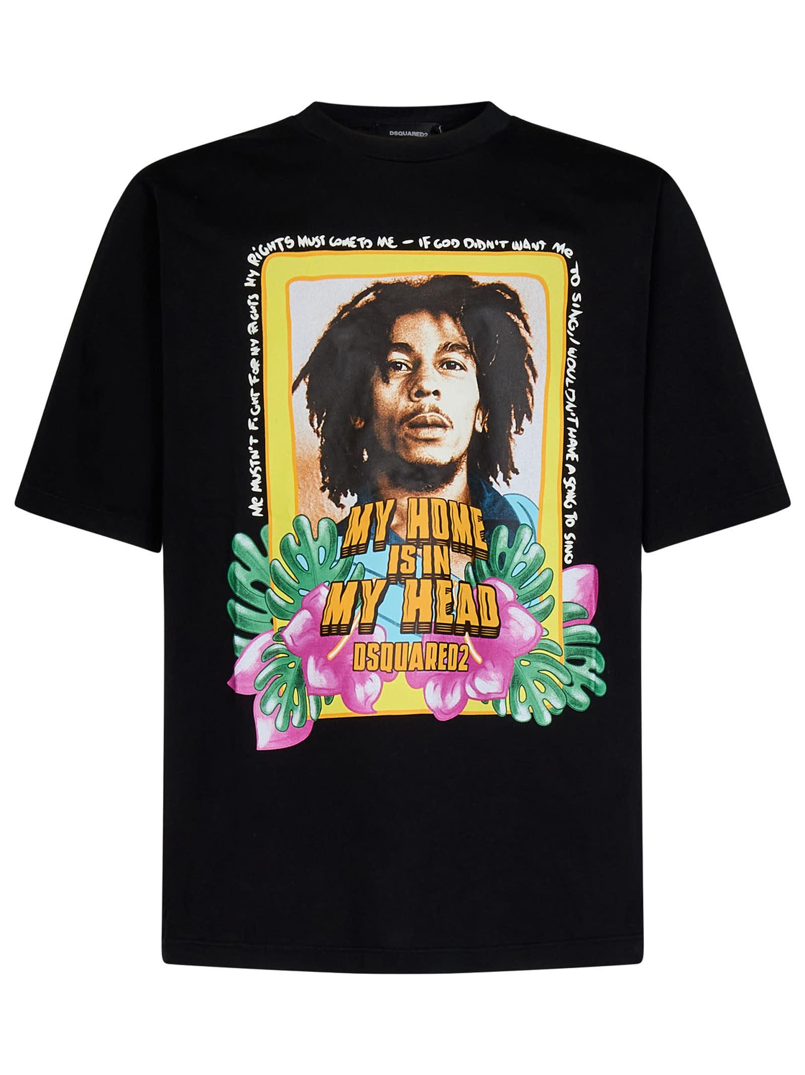 DSquared Bob Marley Skater T shirt in Black for Men Lyst UK