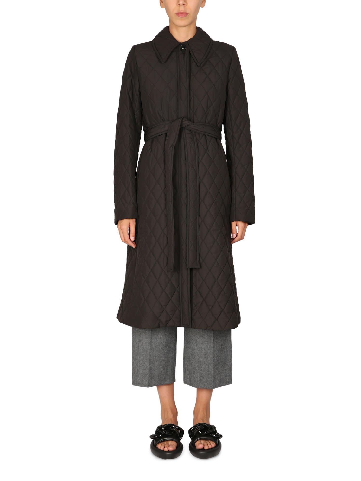 Stella McCartney Belted Trench Coat in Black | Lyst