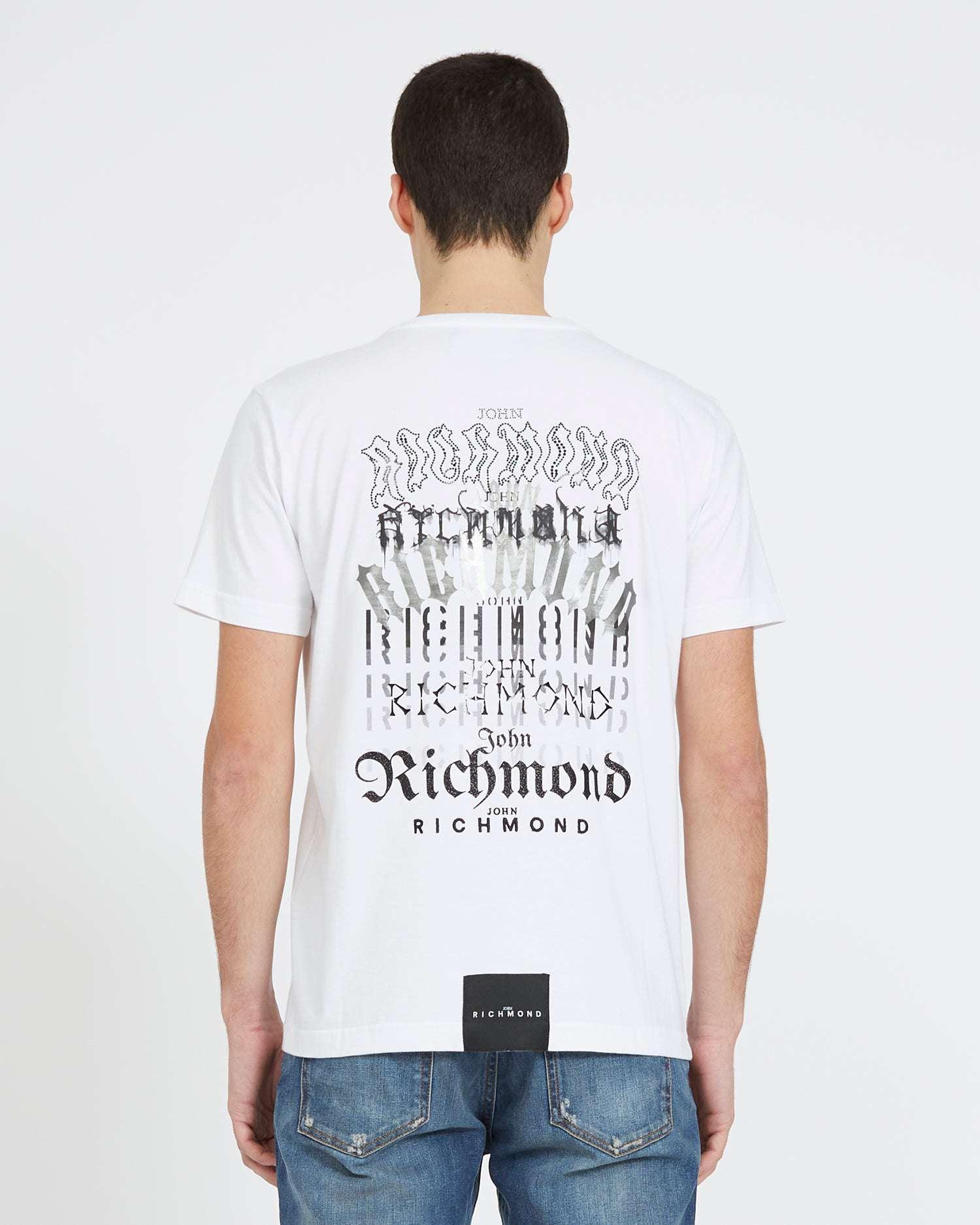 John Richmond T-shirt With Graphics On The Back in White for Men | Lyst