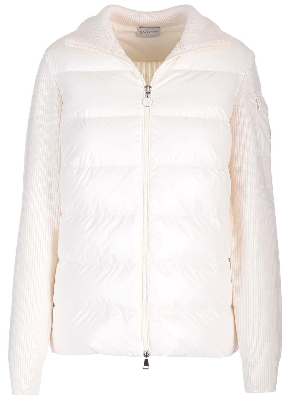 Moncler Sweatshirt With Zip And Padding in White | Lyst