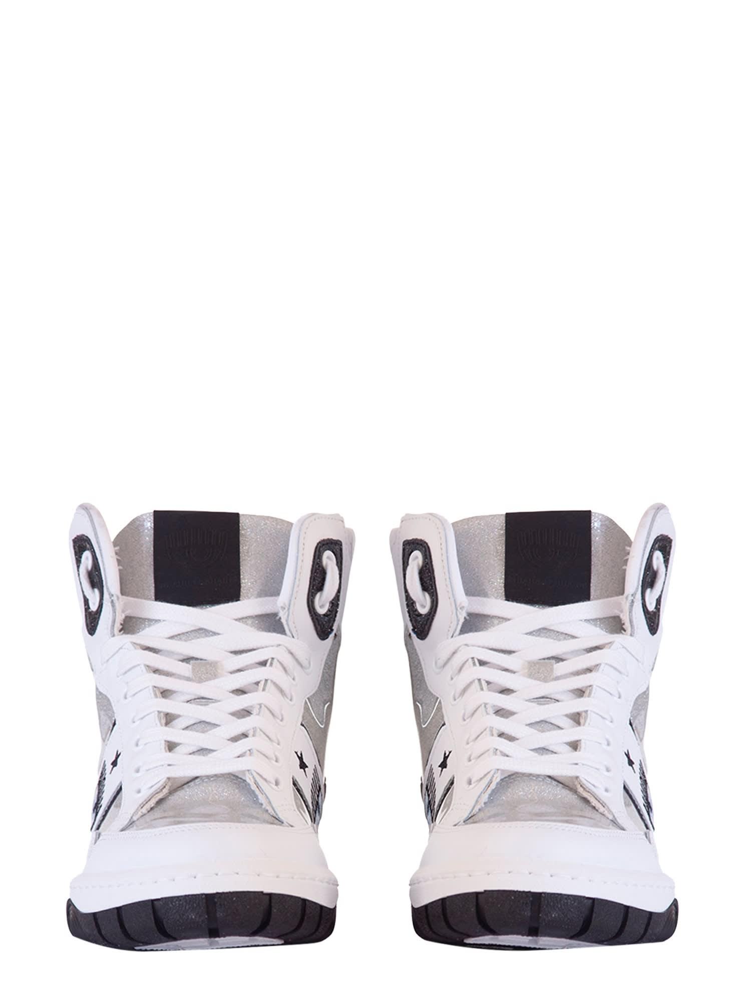 Chiara Ferragni Logomania High Sneaker in White | Lyst