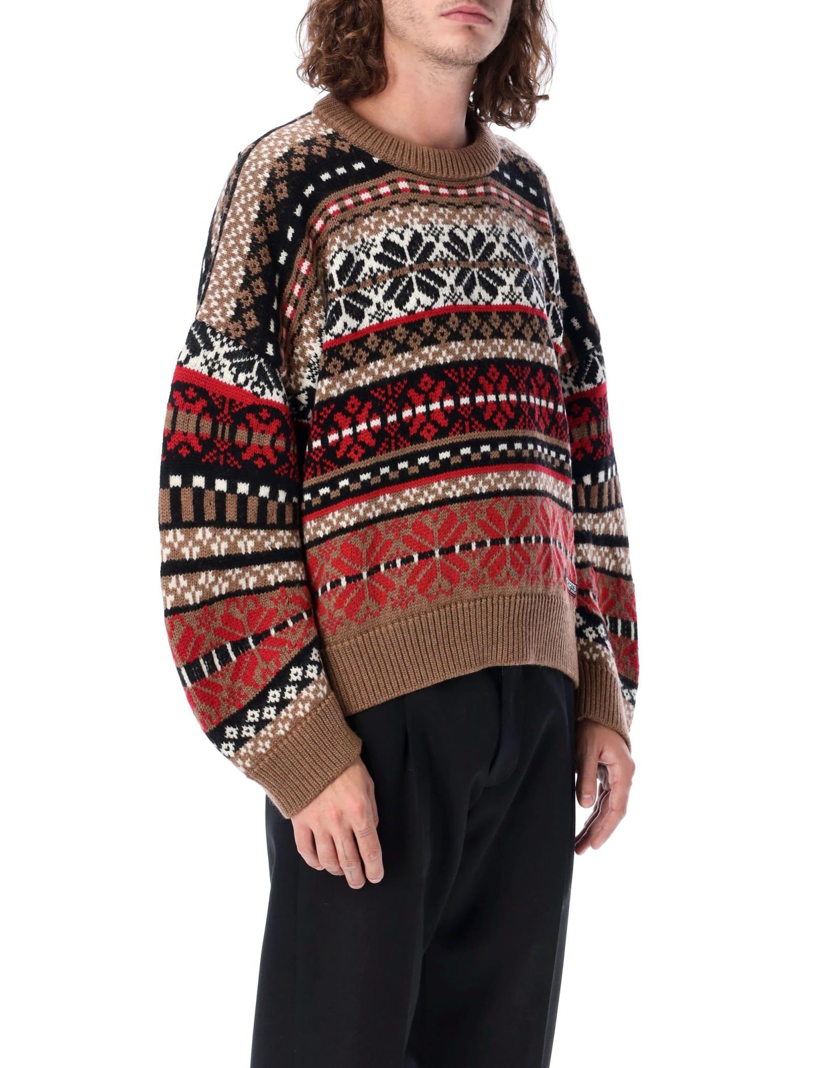 Martine Rose Fair Isle Knit Jumper in Red for Men | Lyst