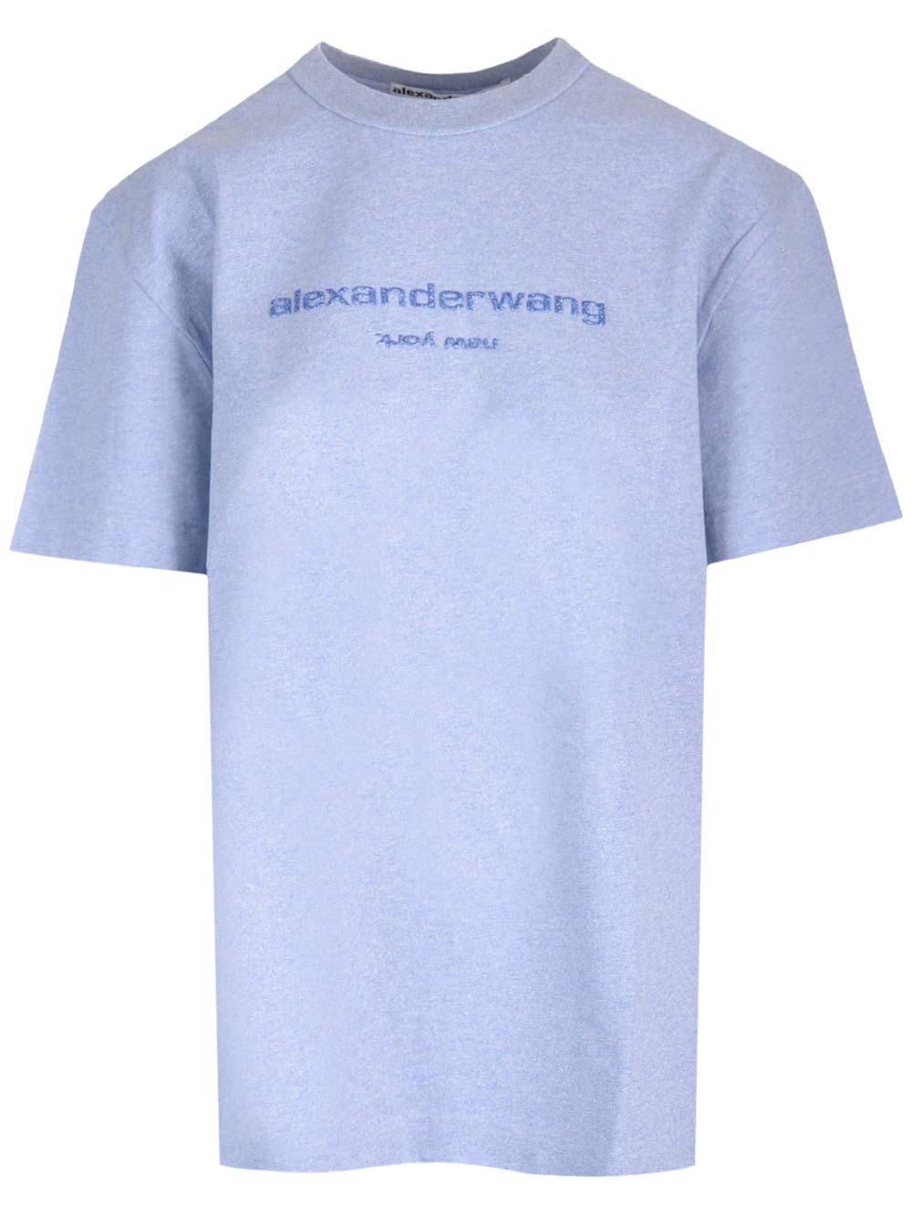 Pull And Bear Alexa Alexander Wang Logo T-shirt in Blue | Lyst UK