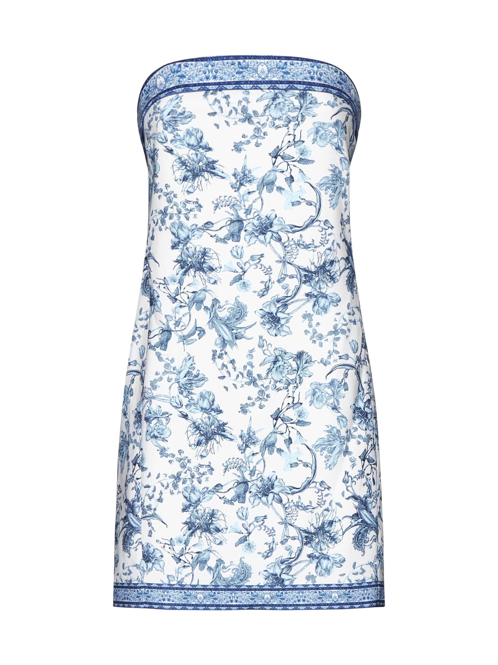 alice and olivia blue and white dress A-Line Satin Long Prom Dress, Navy Short Sleeve Evening Party Dress main image 0