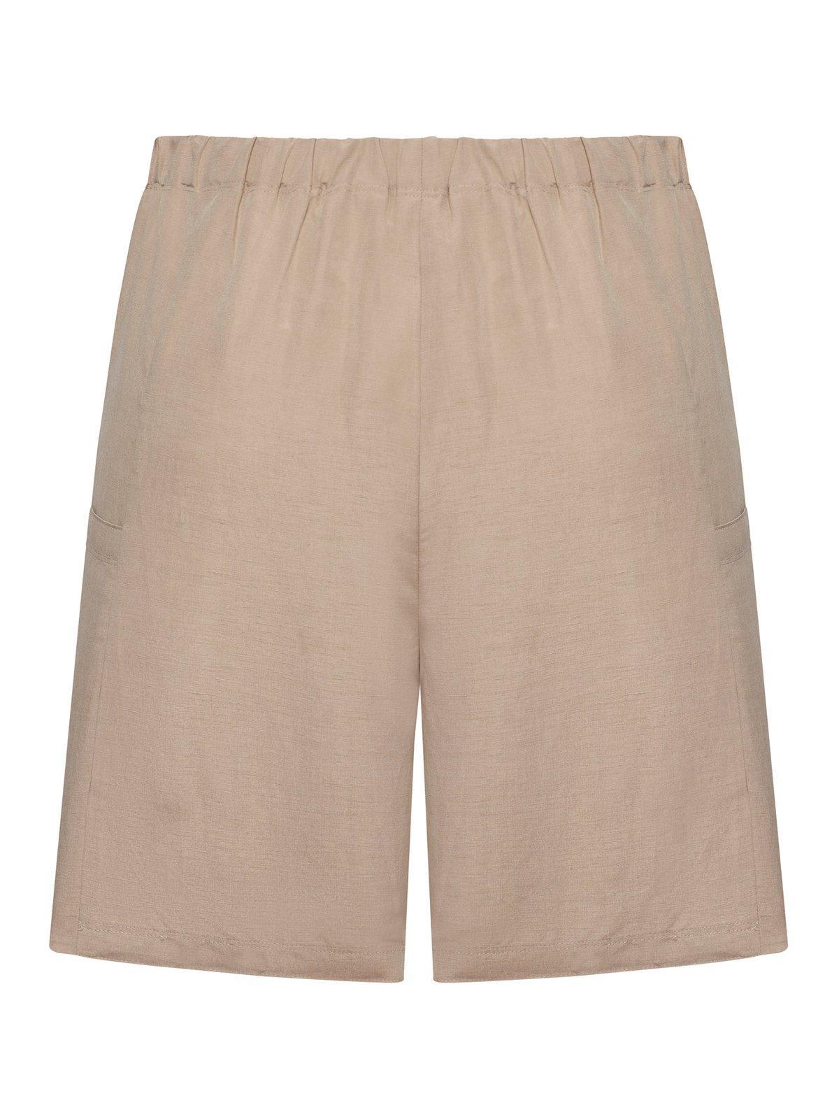 Max Mara Quebec Drawstring Shorts in Natural | Lyst